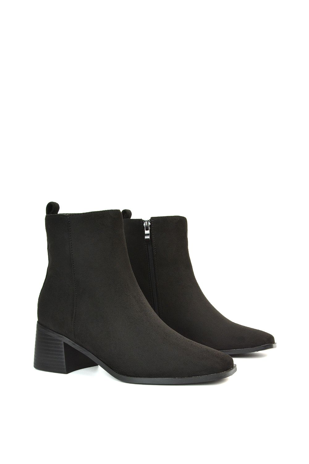 XY London 'Angela' Square Toe Low Heel Ankle Booties With Block Heel image 5