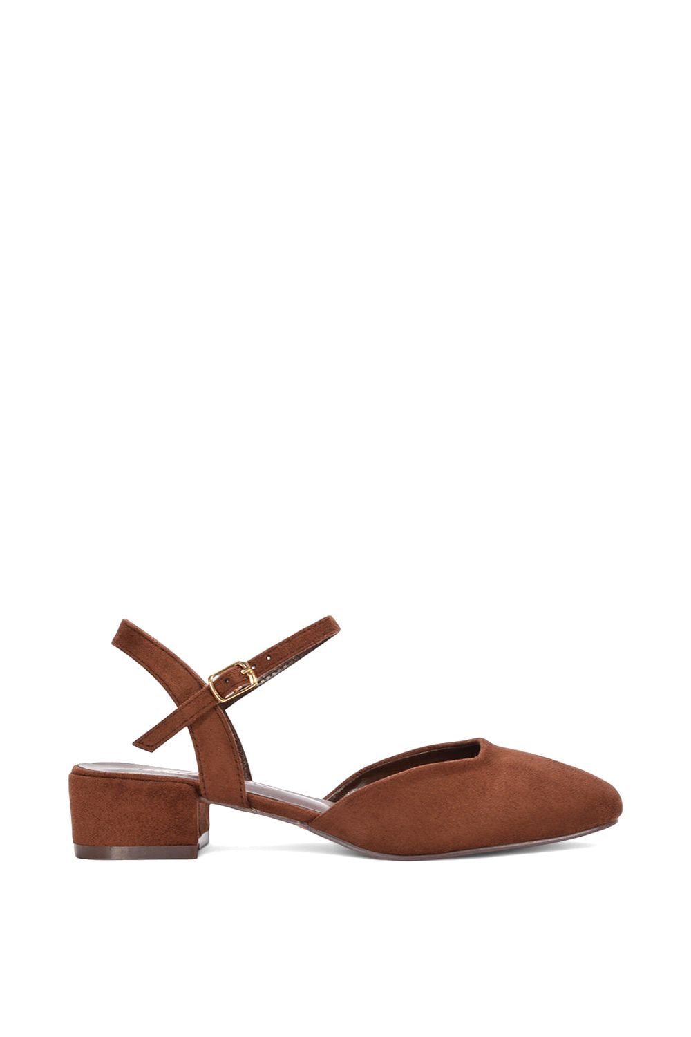 XY London 'Hilary' Square Closed Toe Strappy Court Shoe Low Heels image 1