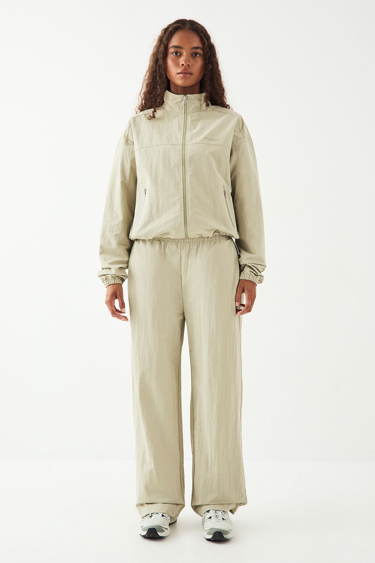 DSGN Studio DSGN Studio Sport Nylon Funnel Neck Zip Through Jacket Ice Grey image 5