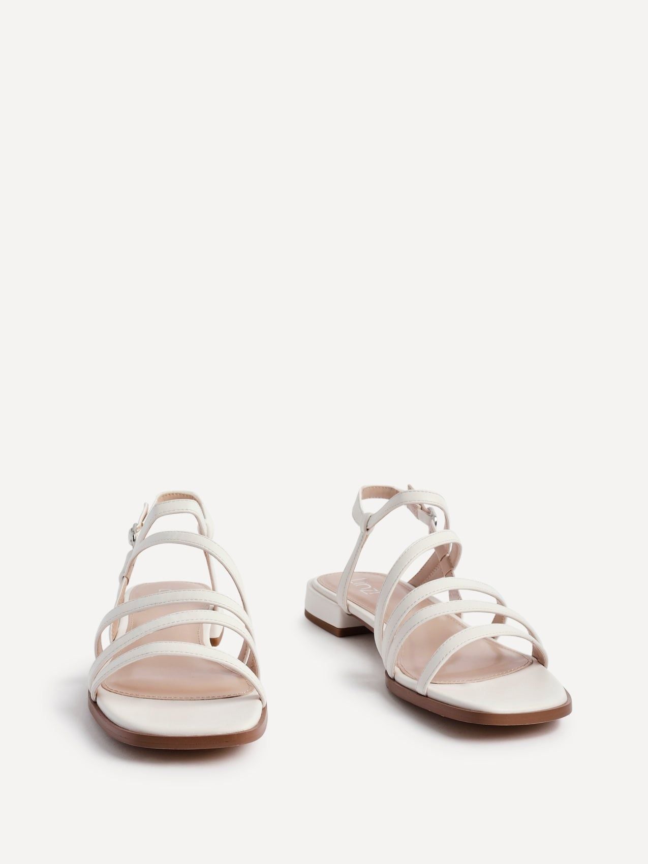 Linzi Lucie White Faux Leather Strappy Sandals image 3