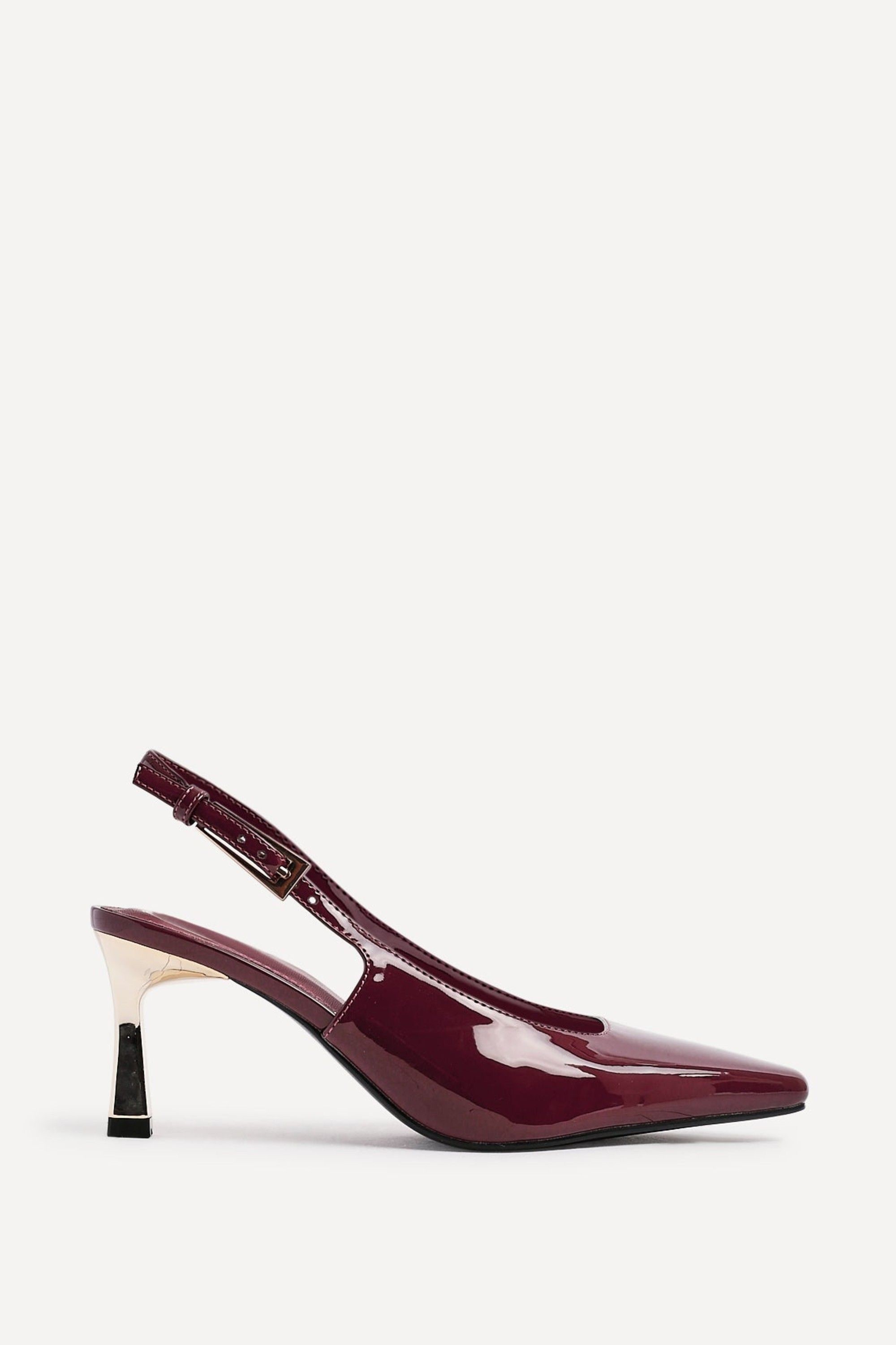 Linzi Avani Burgundy Faux Leather Court Heel