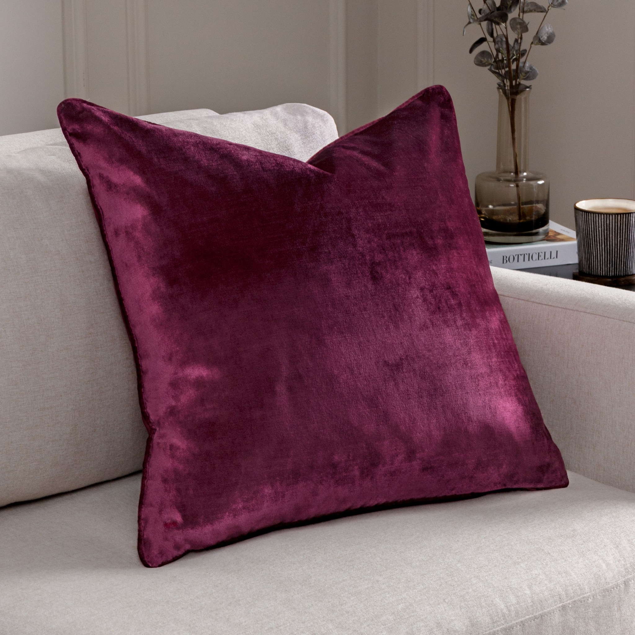 Paoletti Luxe Velvet Piped Cushion image 1