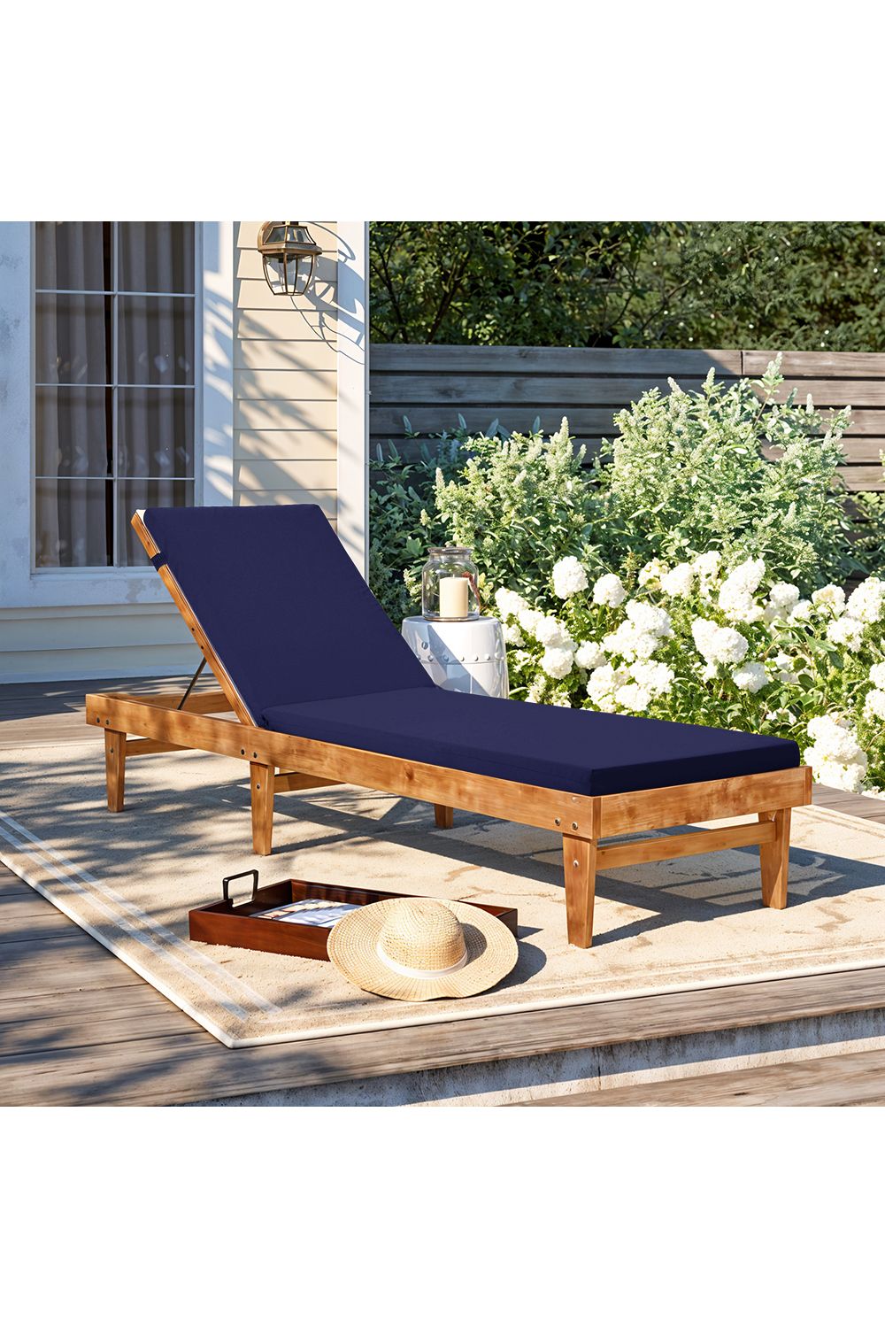 Living and Home Comfortable Outdoor Solid Color Bench Cushion image 2