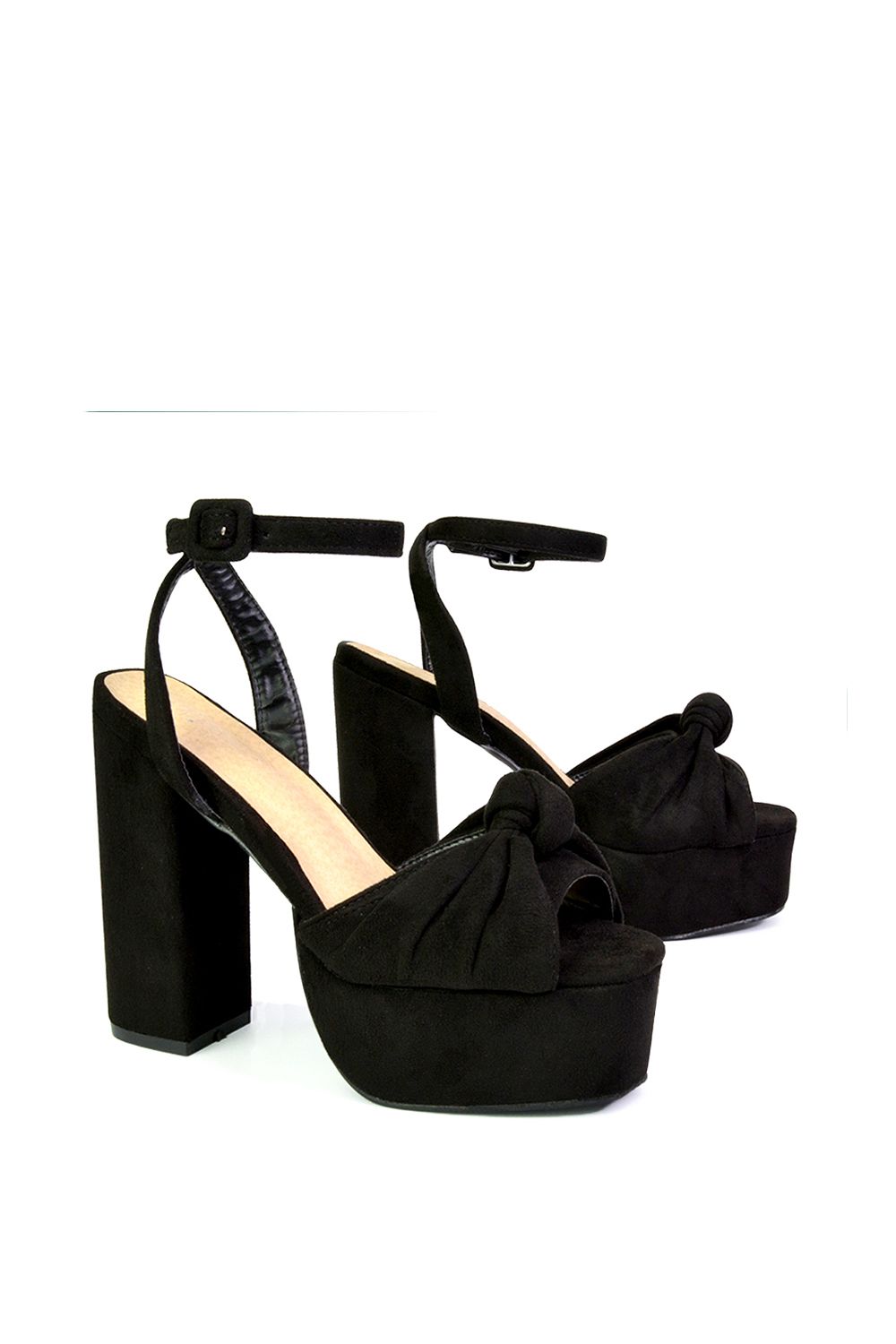 XY London 'Lillian' Peep Toe Strappy Chunky Block High Heel Platform Shoes image 4