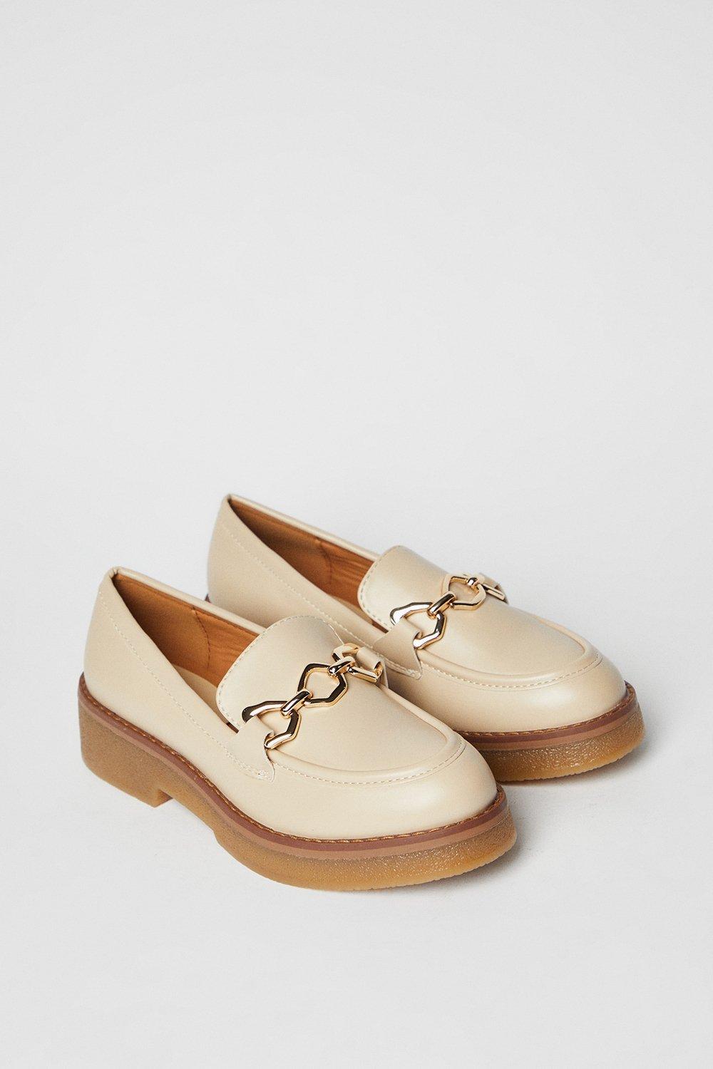 Oasis Bluebell Snaffle Detail Chunky Loafers Beige image 3