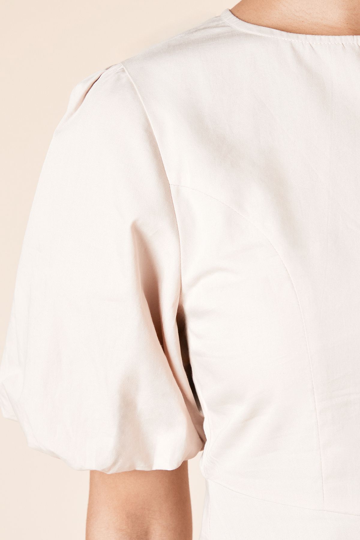 Dorothy Perkins Dropped Waist Puff Sleeve Blouse Stone image 5