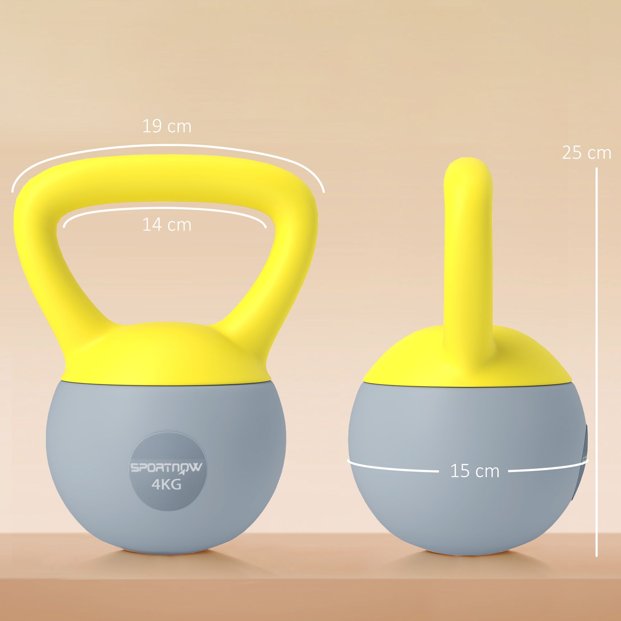 SPORTNOW 4KG Kettlebell with Soft Body and Non-Slip Handle image 3