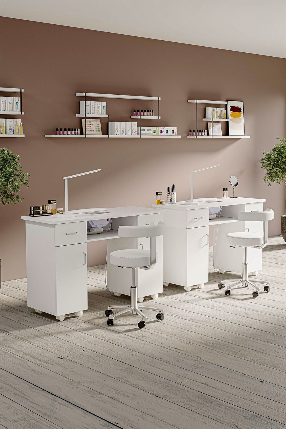 SHEONLY Wheeled Manicure Table with Electric Dust Extractor image 3