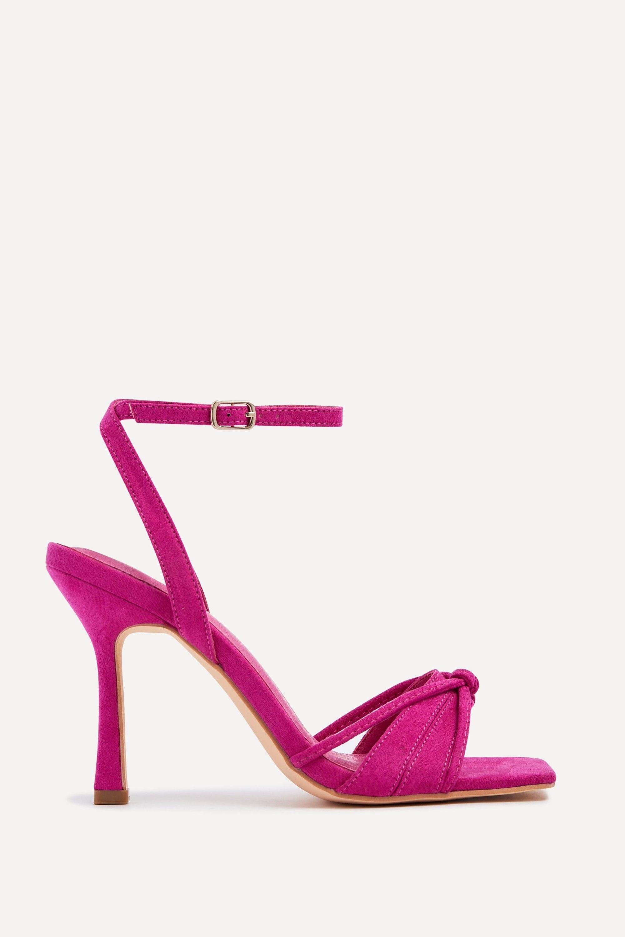 Linzi Nola Fuchsia Faux Suede Knotted Heels