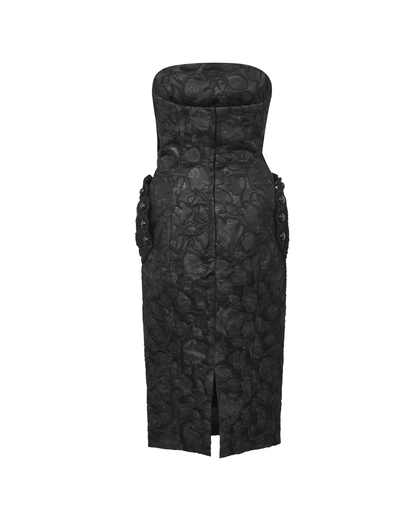 Marc Jacobs Preloved Embossed Floral Evening Gown Wo - Black Dresses image 6