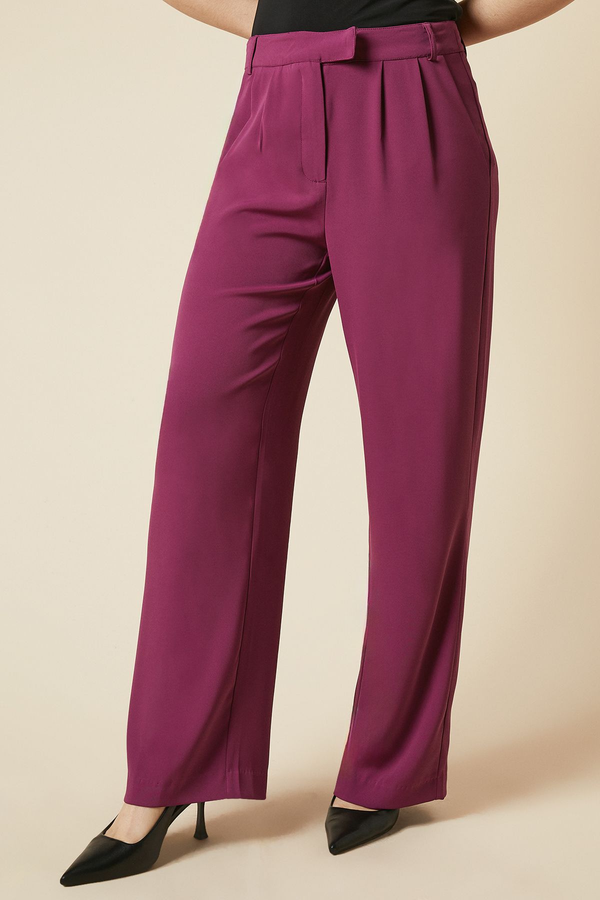 Dorothy Perkins Straight Leg Trousers Berry image 4