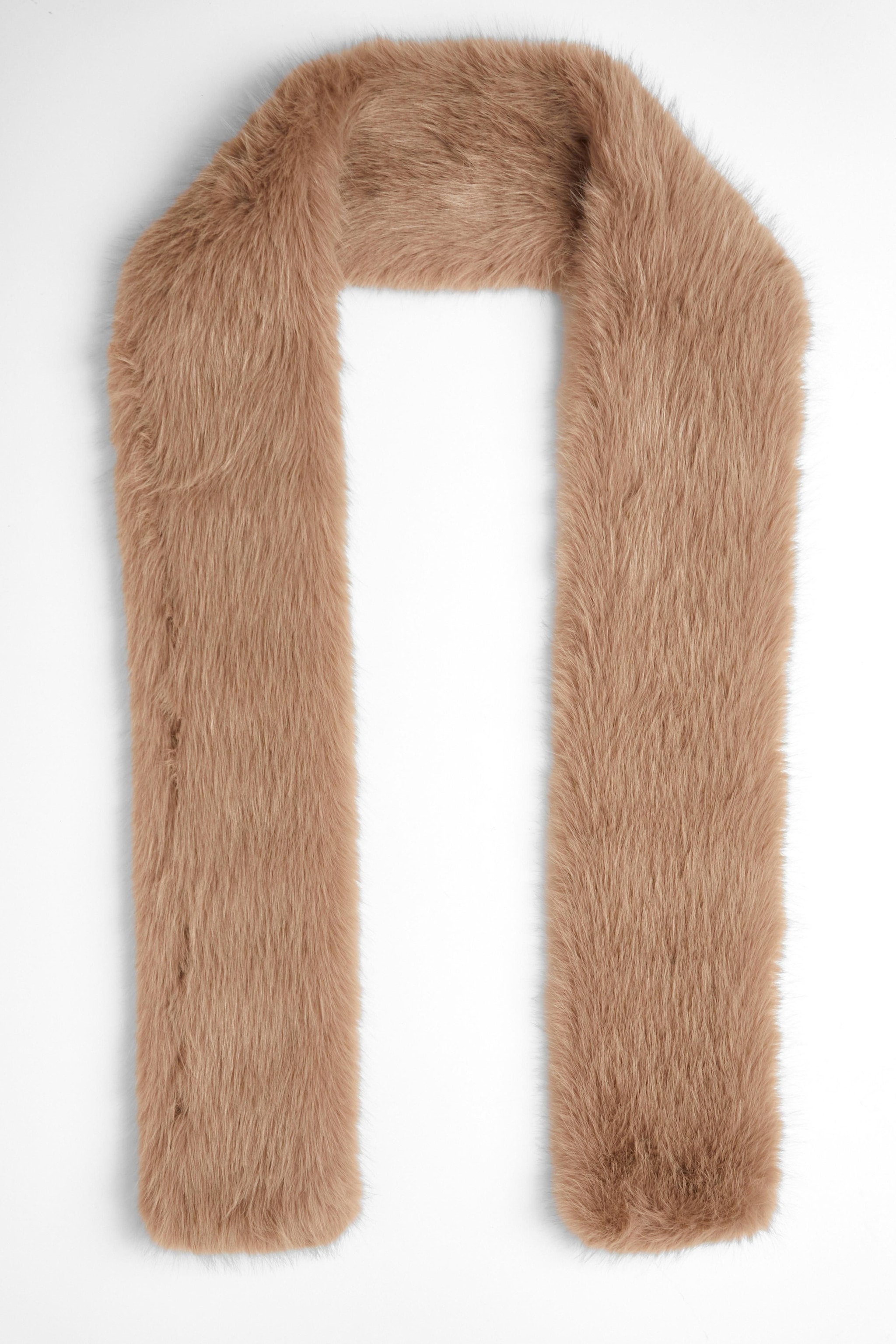 Quiz Beige Faux Fur Scarf image 2