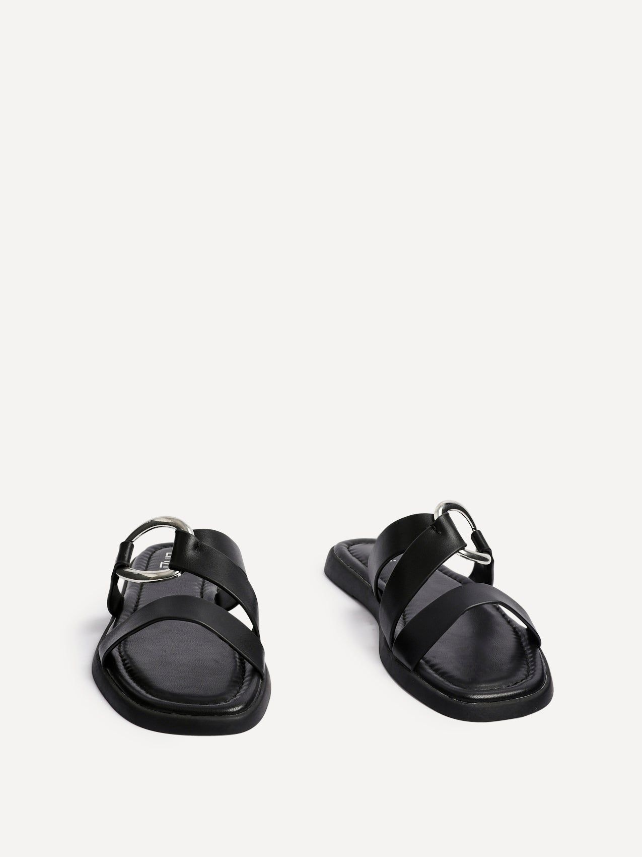 Linzi Cassandra Black Faux Leather Double Strap Sandal image 3