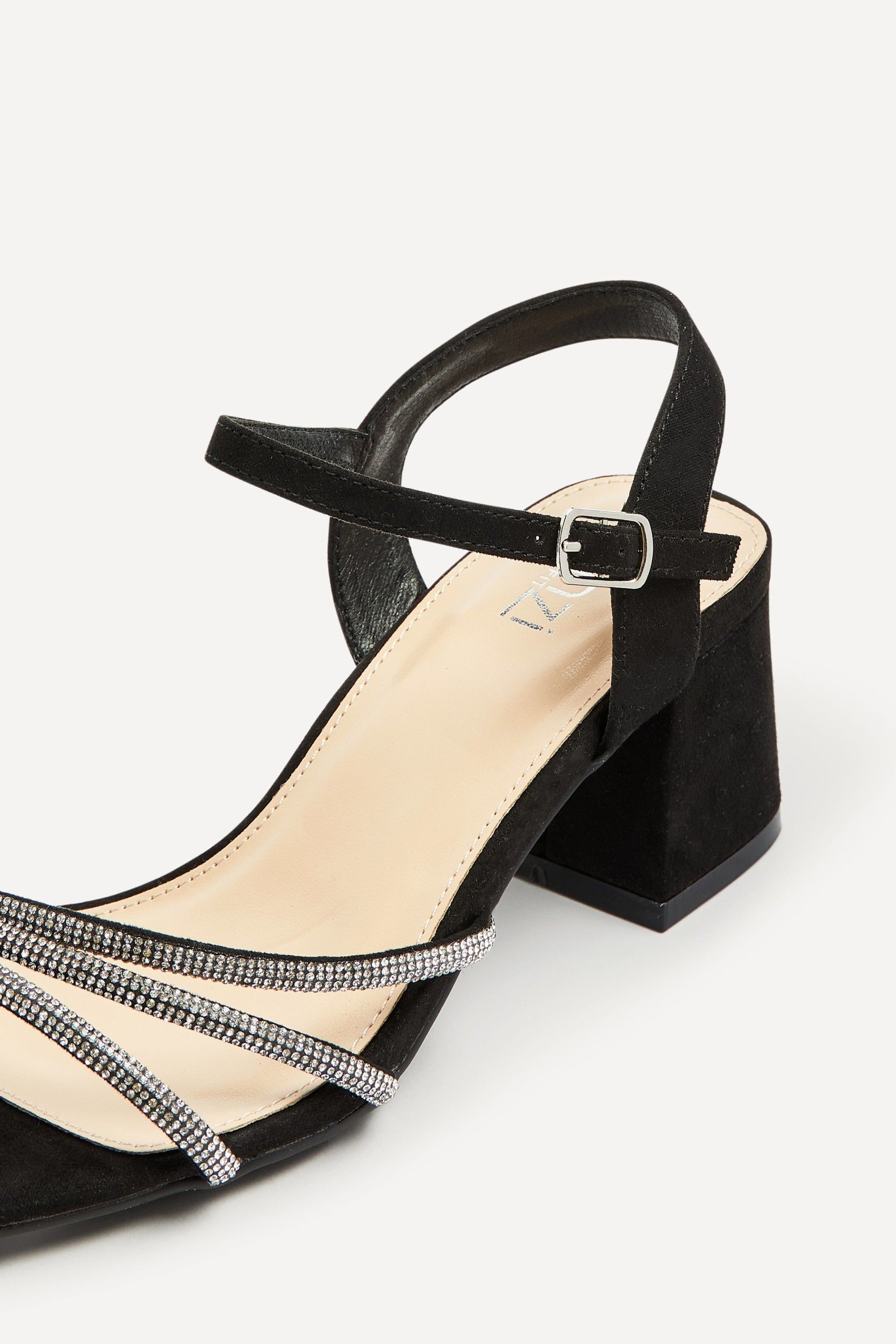 Linzi Mariah Wide Fit Black Suede Open Back Heel image 5