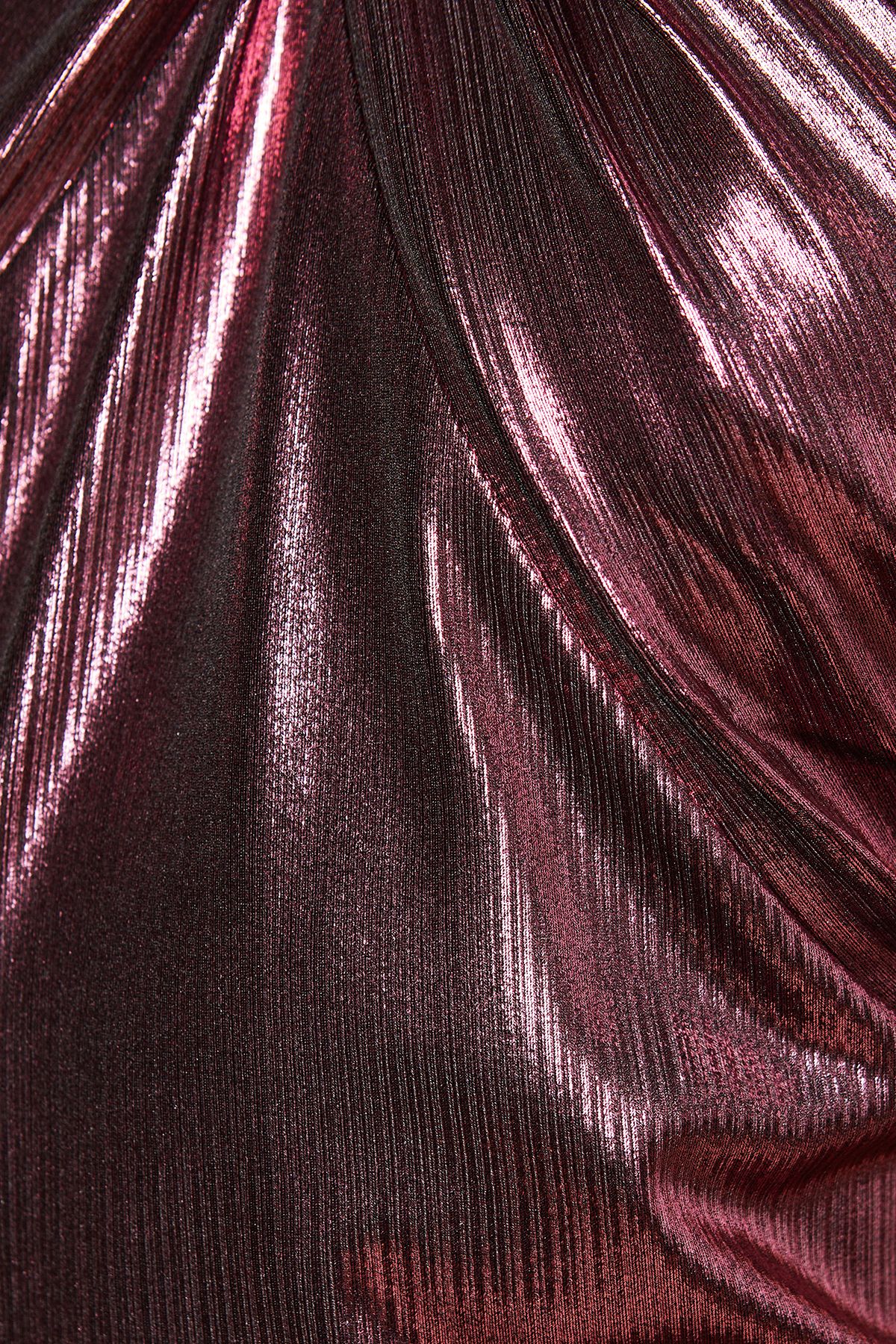 Oasis Petite Occasion Metallic Twist Neck Midaxi Dress Pink image 5