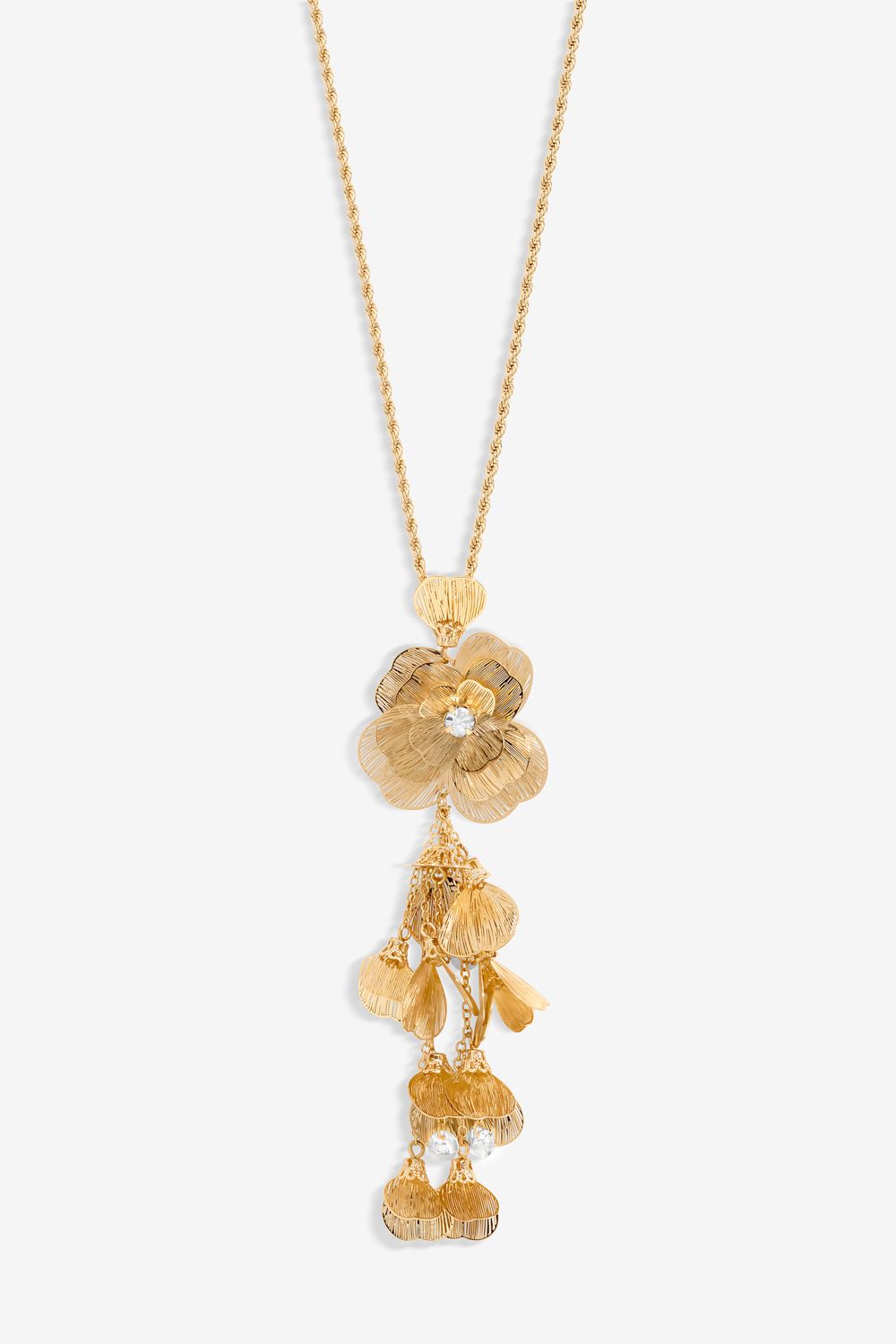 Mood Gold Crystal Laser Cut Statement Pendant Necklace image 1