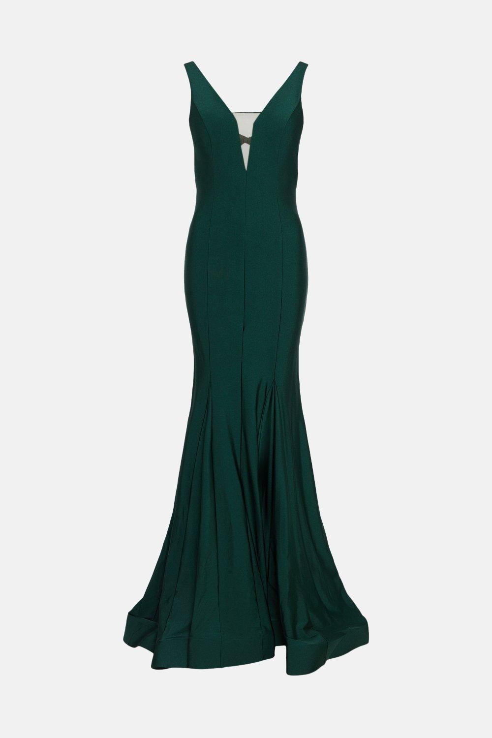 Coast Premium Plunge Fishtail Maxi Dress Green image 4