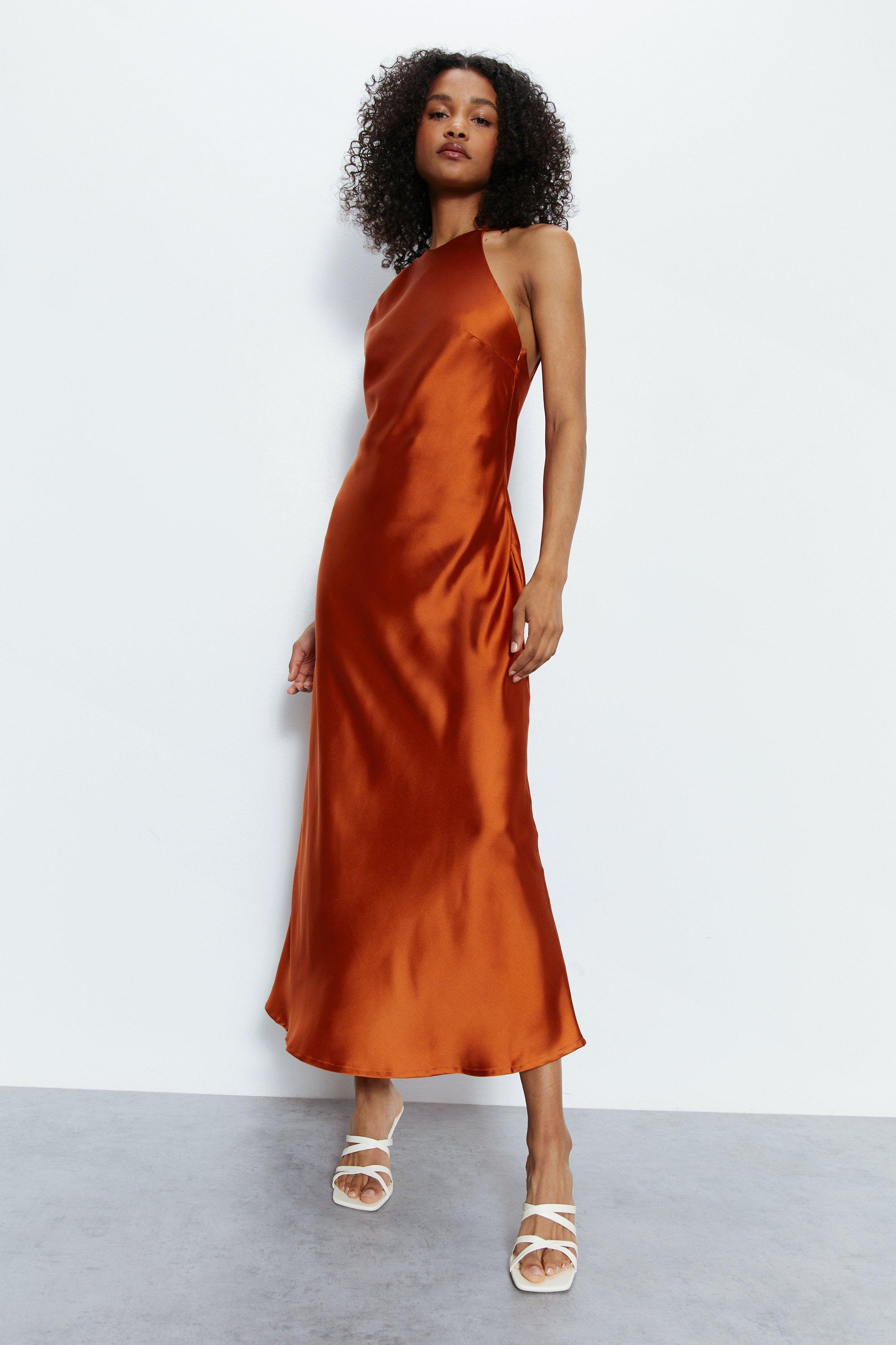 Slip Dress Rust Colored Silk Dress Rust Colored Slip Dress Clearance