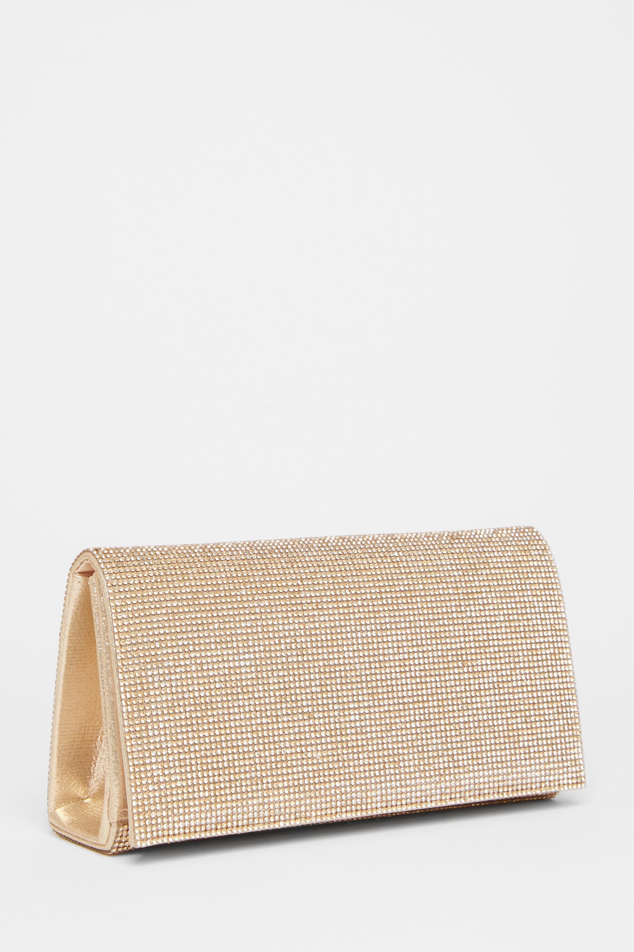 Quiz Gold Diamante Rectangle Clutch image 1