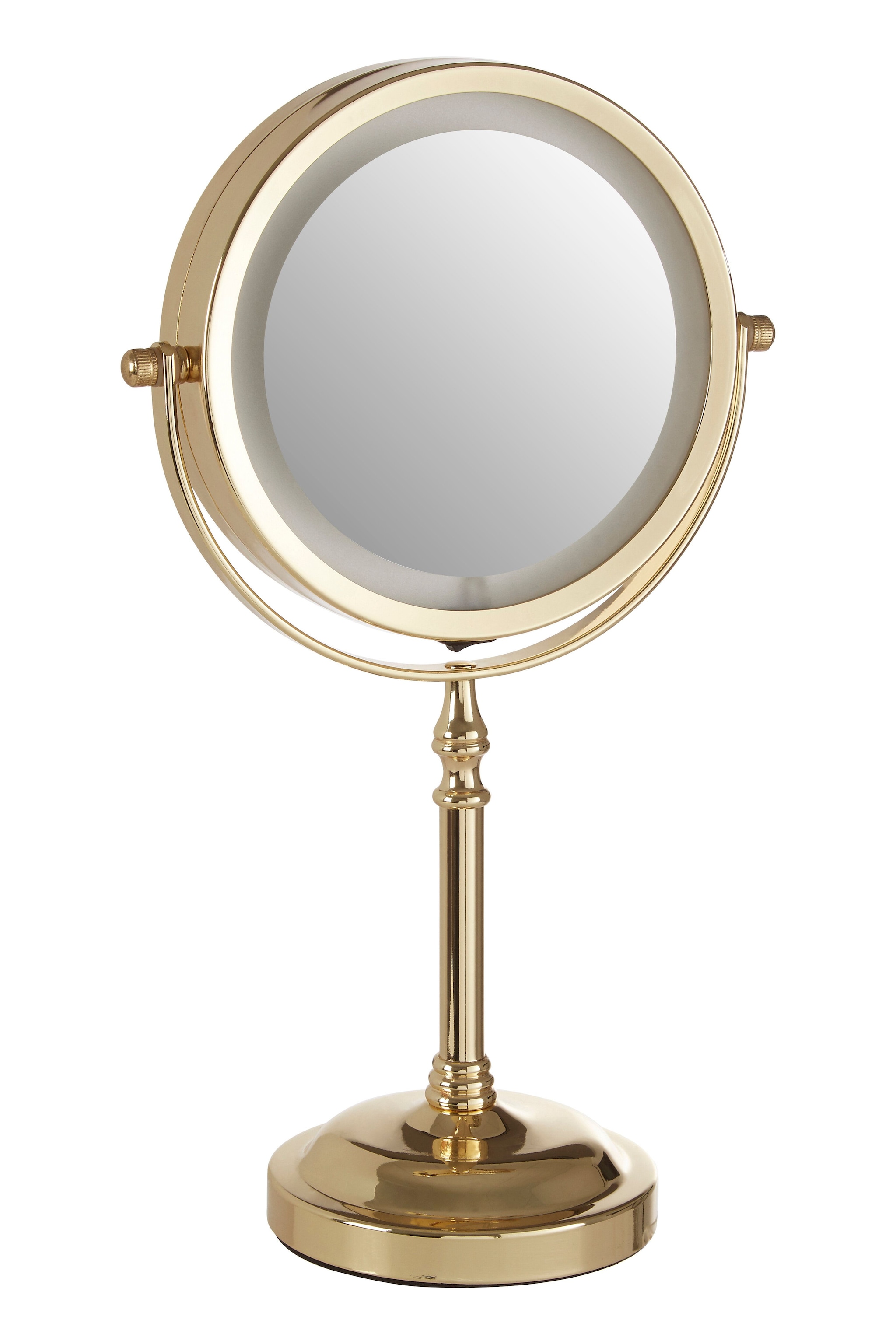 Orsina Cassini Gold Colour Iron Led Table Mirror image 2