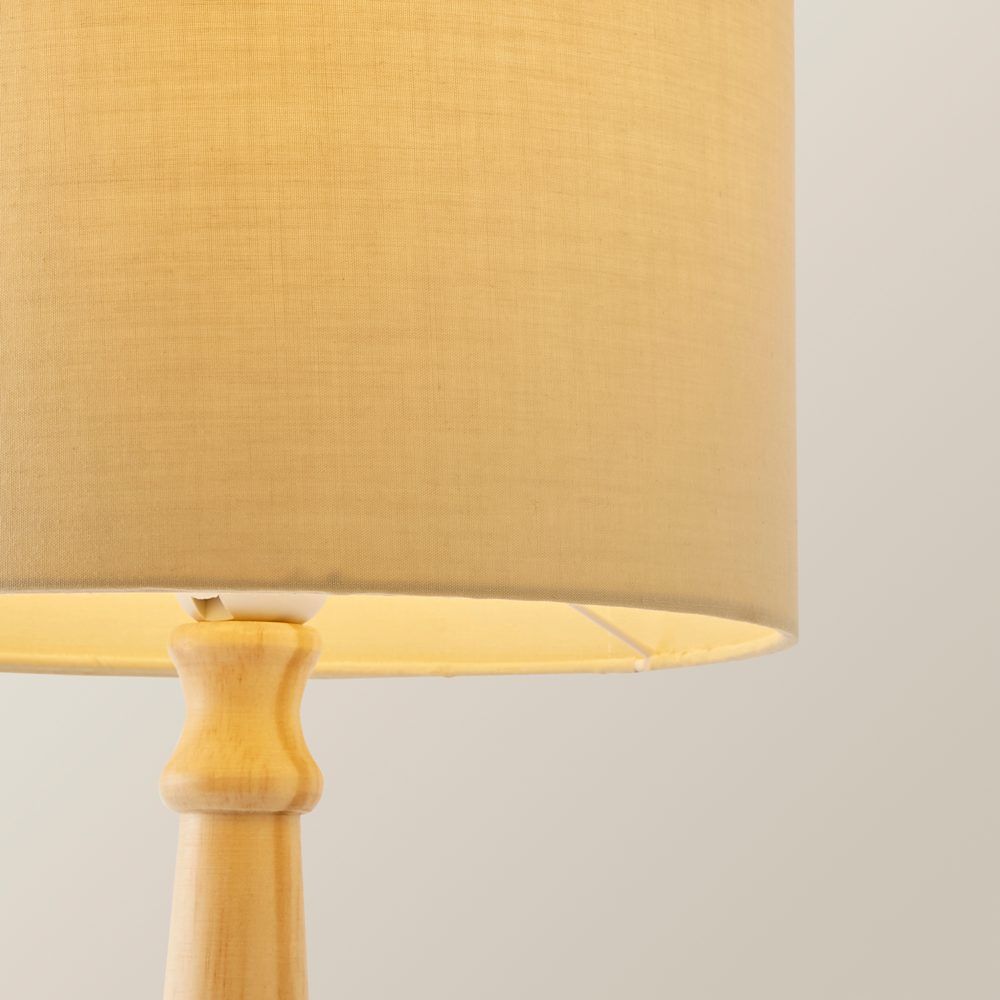 ValueLights Victoria Light Wood Traditional Table Lamp with Fabric Drum Shade and LED Bulb image 4