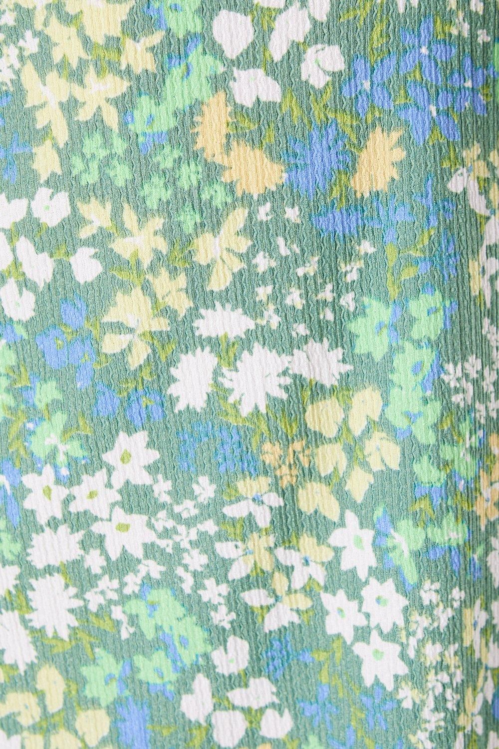 Dorothy Perkins Green Floral Tie Front Mini Dress Green image 5