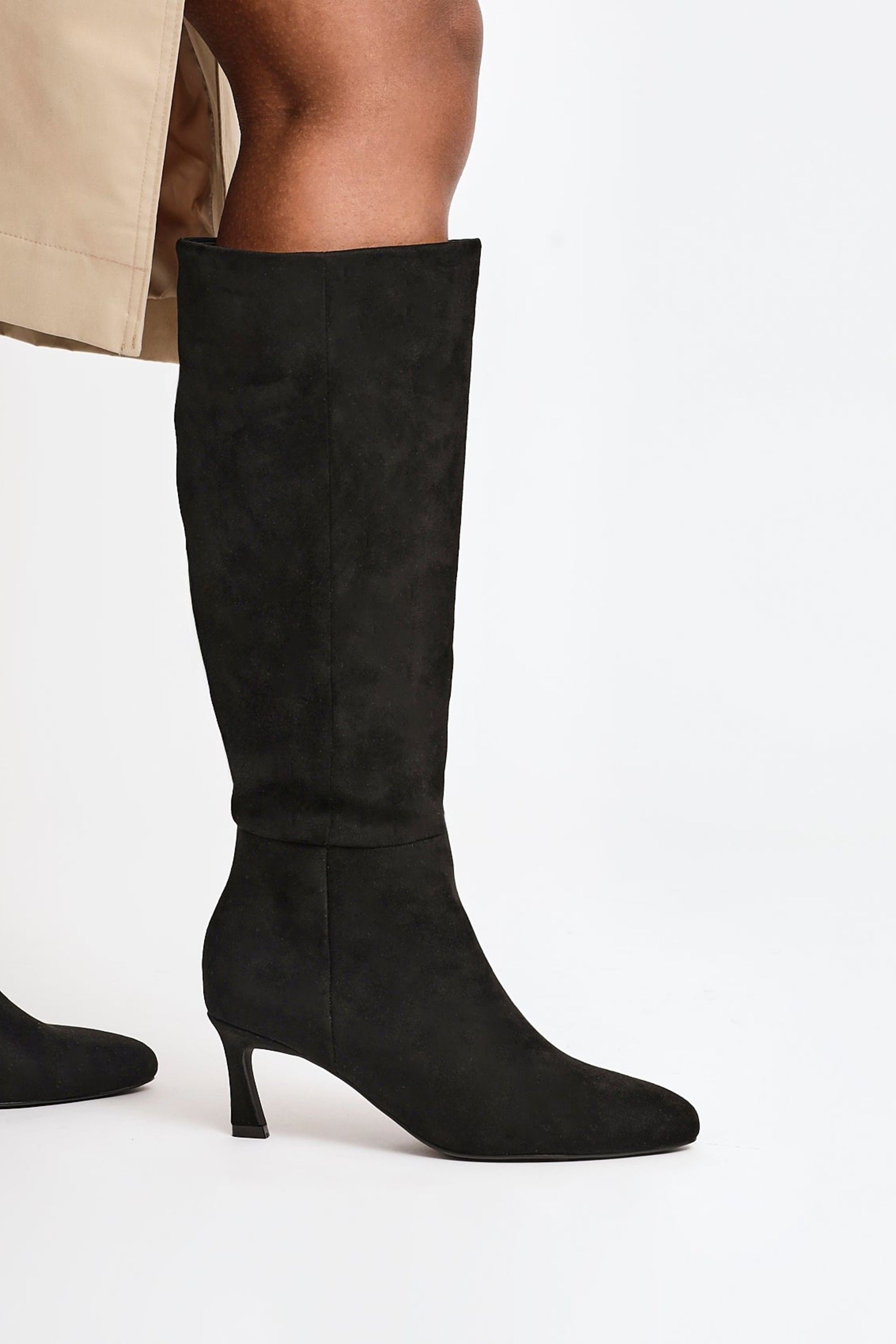 Linzi Rush Black Faux Suede High Leg Stiletto Boots image 2