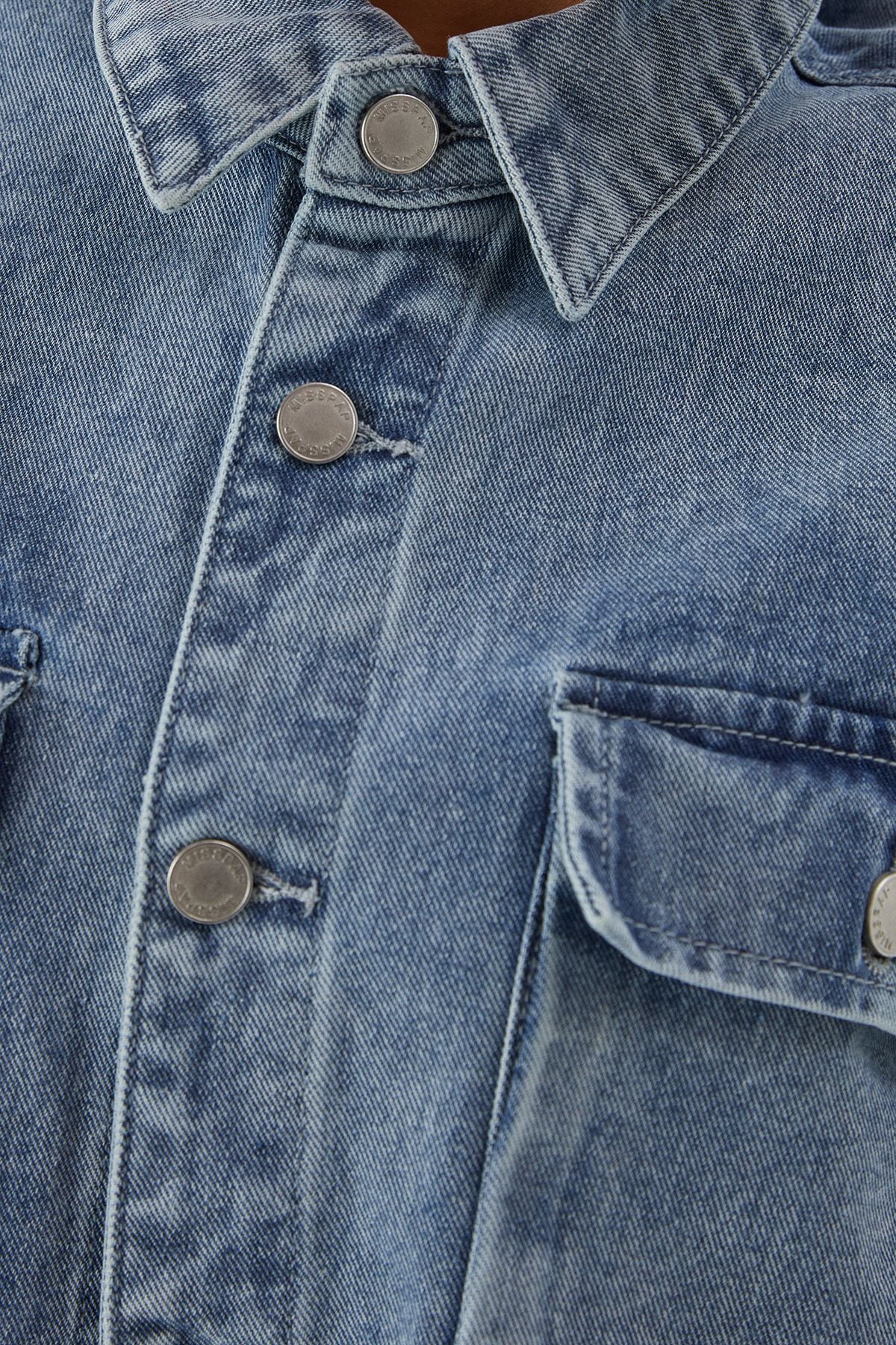 MissPap Oversized Denim Jacket Blue image 5