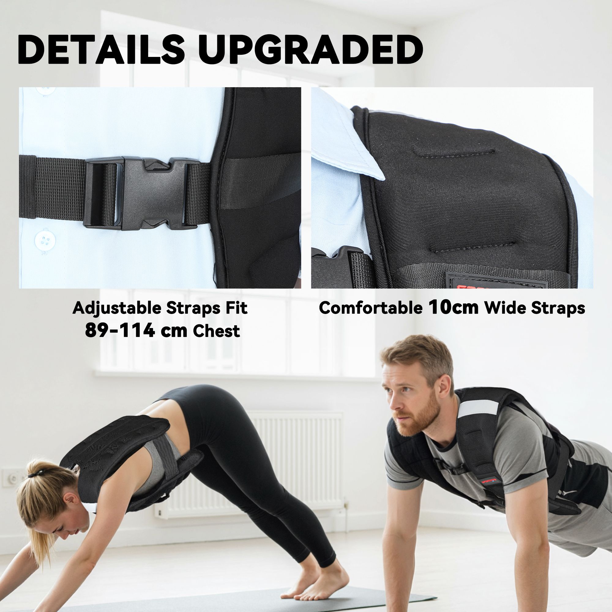 SPORTNOW 5kg Weighted Vest with Adjustable Straps and Reflective Strips image 6