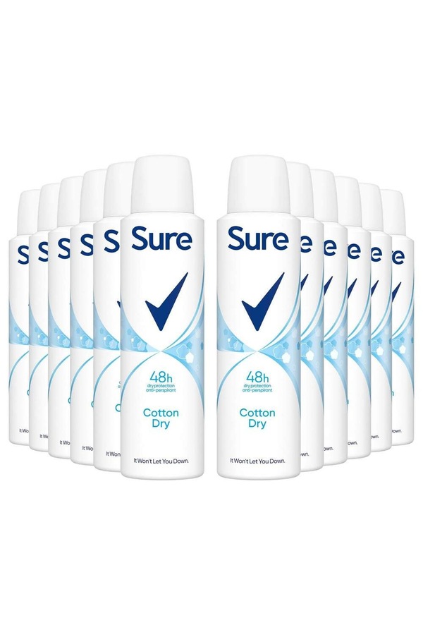 Sure Women Motion Sense Cotton Dry 'Antiperspirant Deodorant', 12x150ml