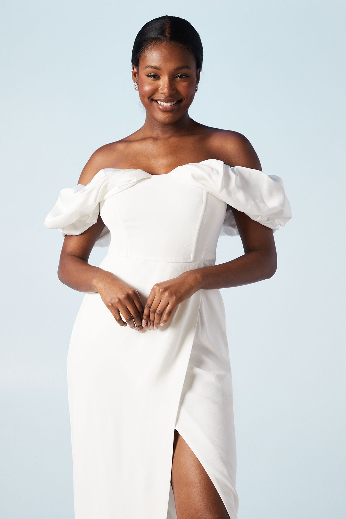 Coast Volume Sleeve Corset Column Wedding Dress Ivory image 2