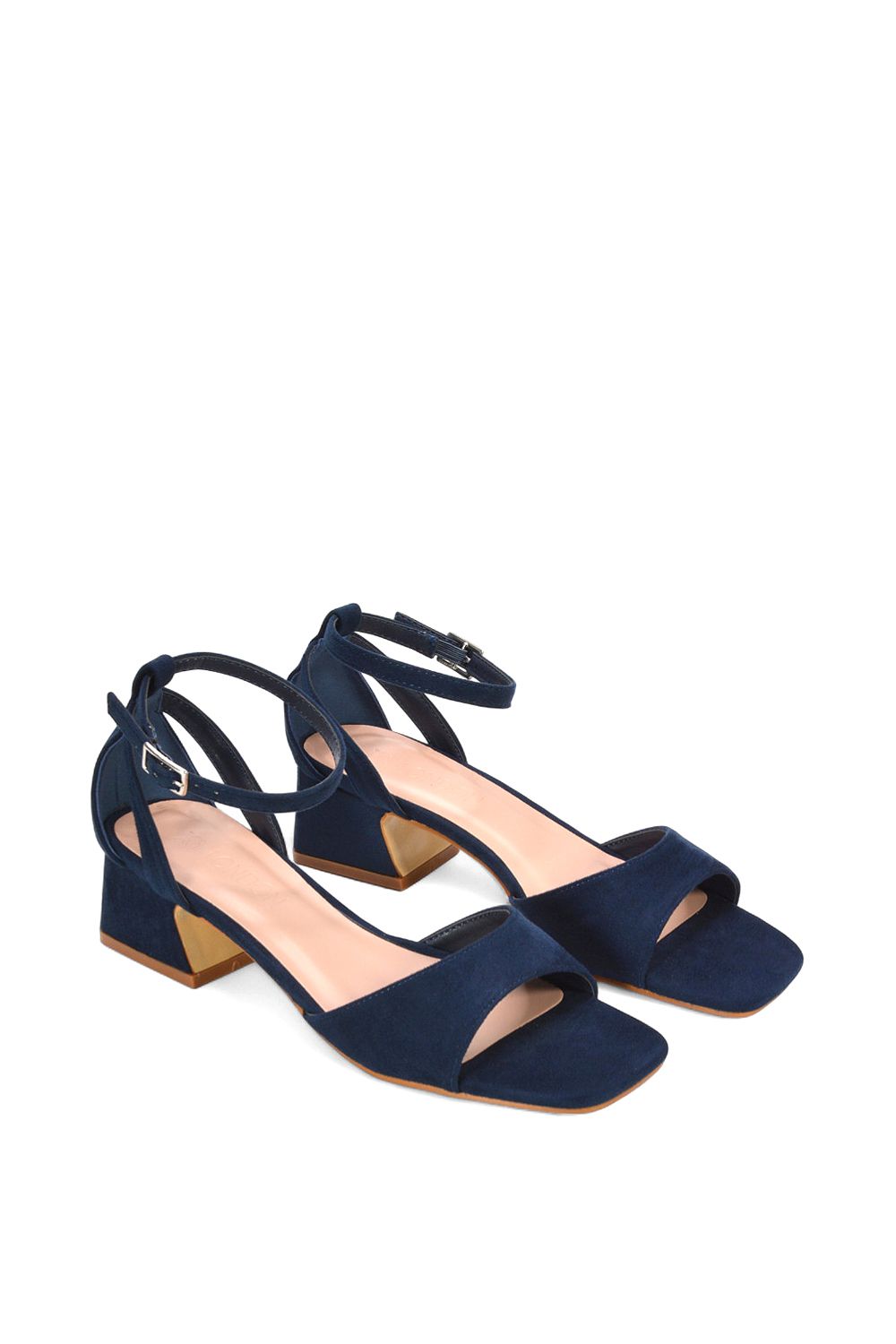 XY London 'Hayley' Strappy Block Low Heel Sandals With Cut Out image 5