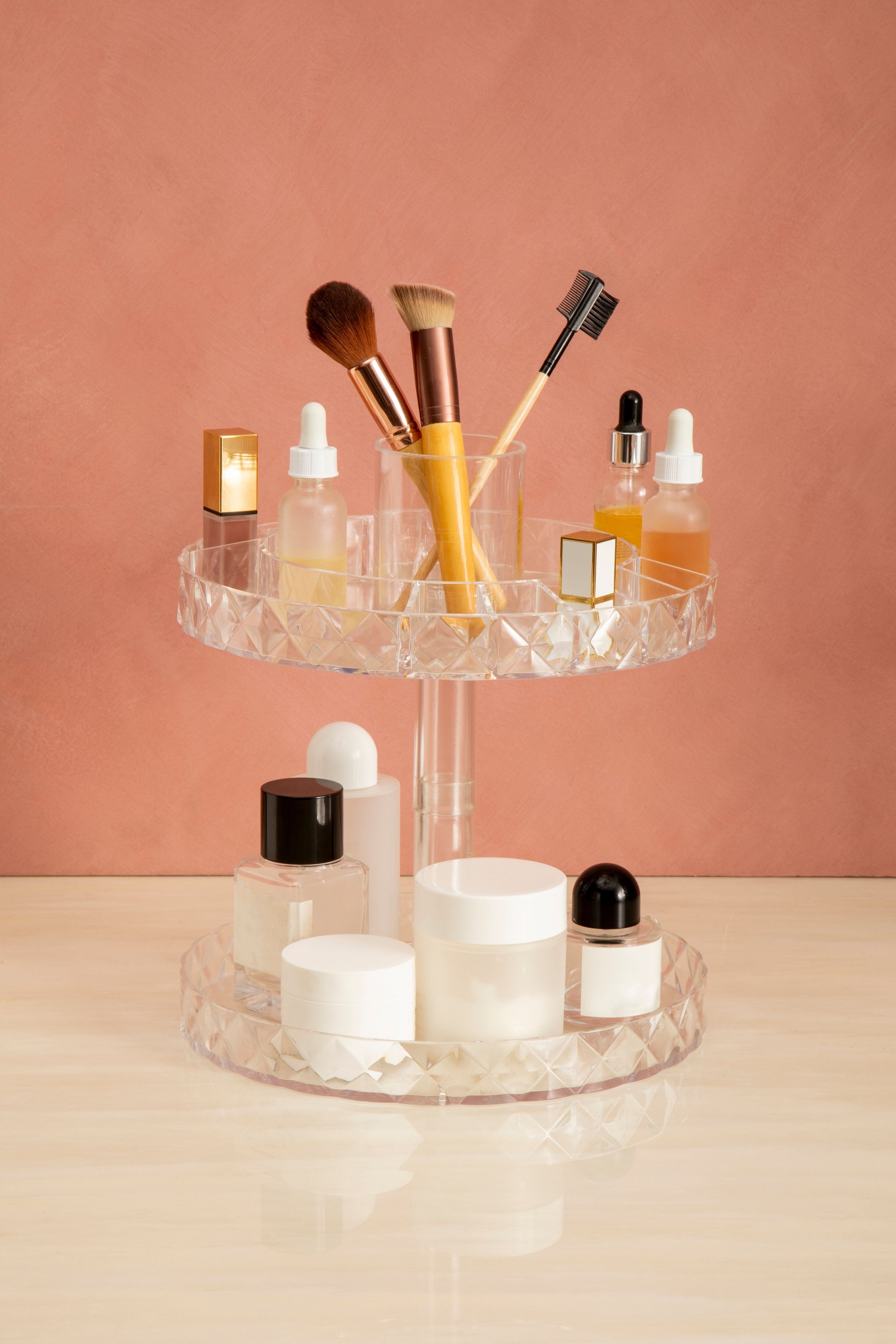 Orsina Beauty Two Tier Round Revolving Cosmetic Organiser image 3