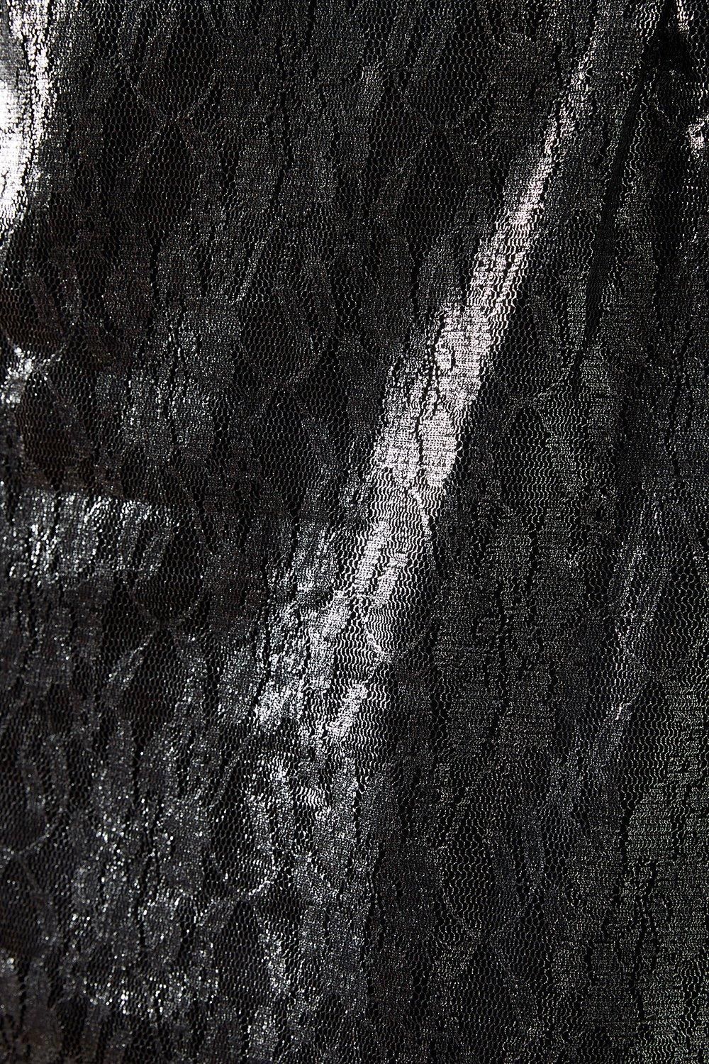 Warehouse Metallic Lace Column Midi Dress Silver image 5