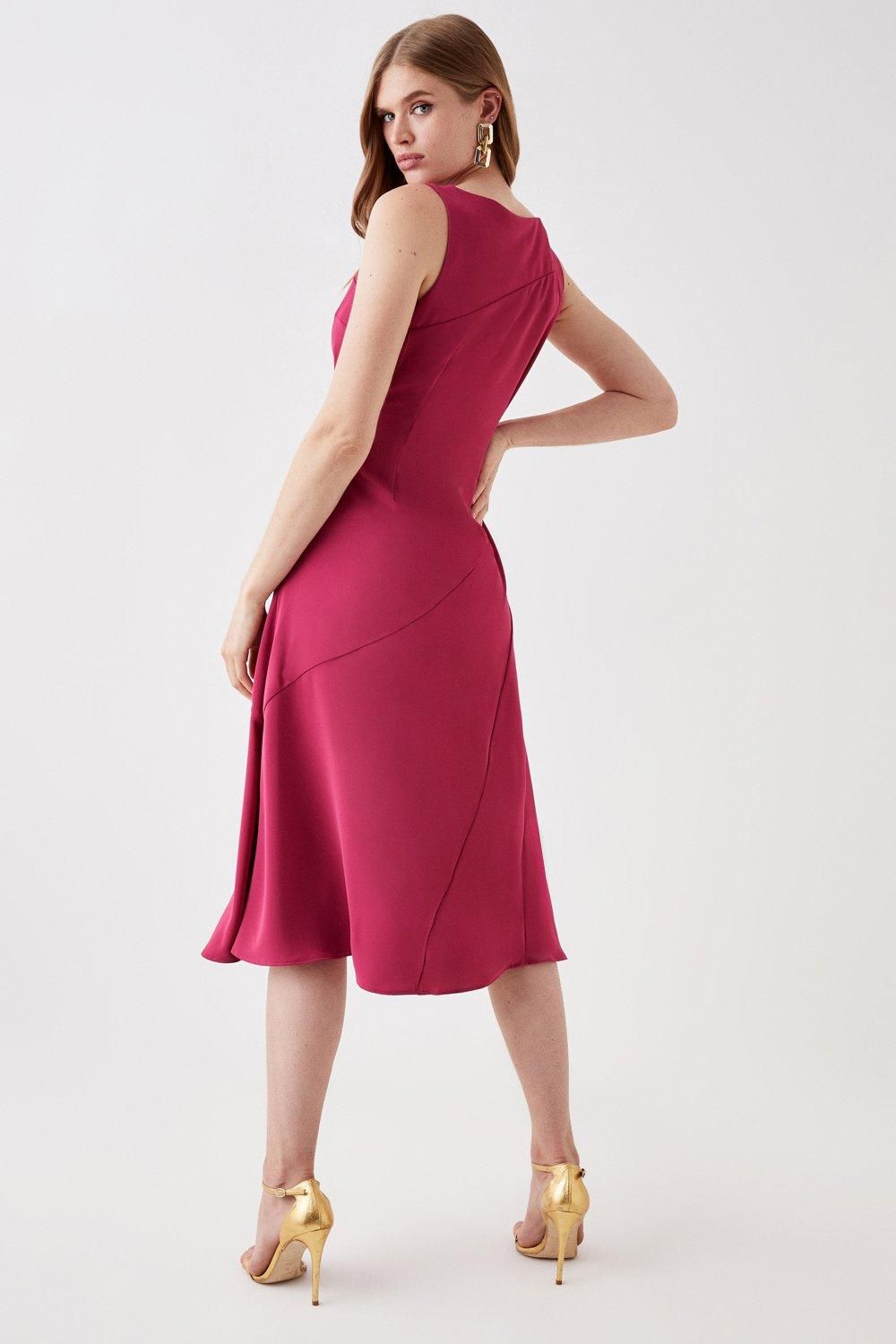 Coast Angled Panel Midi Dress Raspberry image 3
