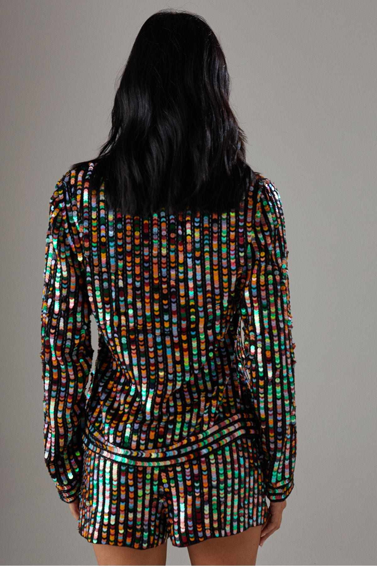 Warehouse Premium Hand Embellished Multicolour Sequin Jacket Multi image 3