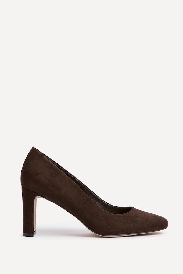 Linzi Agenda Brown Faux Suede Modern Style Court Heel