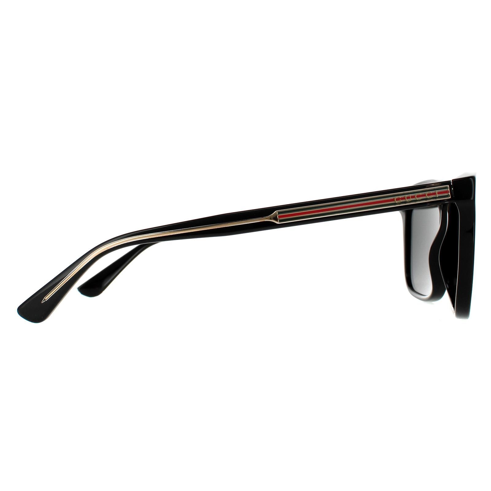 Gucci Rectangle Black Grey Polarized Sunglasses image 4