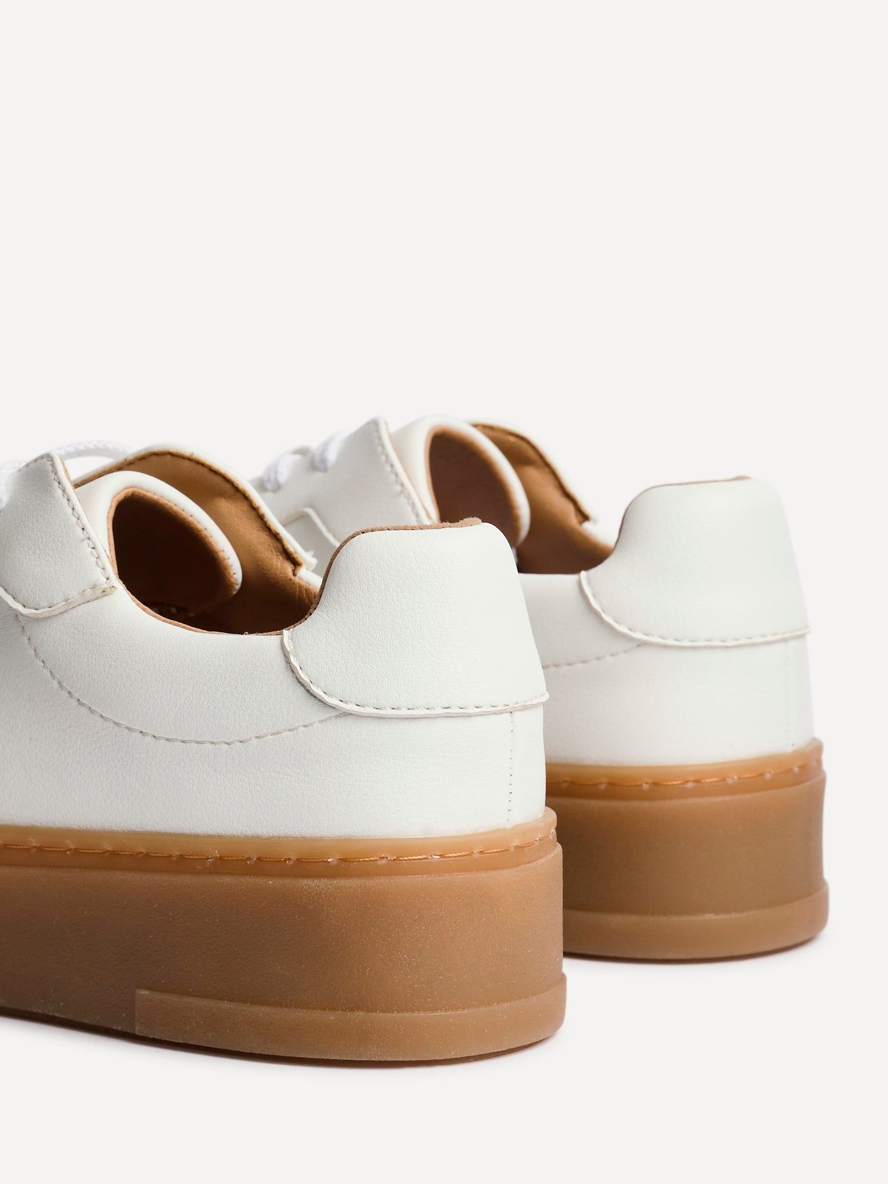 Linzi Blanca White Faux Leather Lace-Up Flatform Trainers image 5