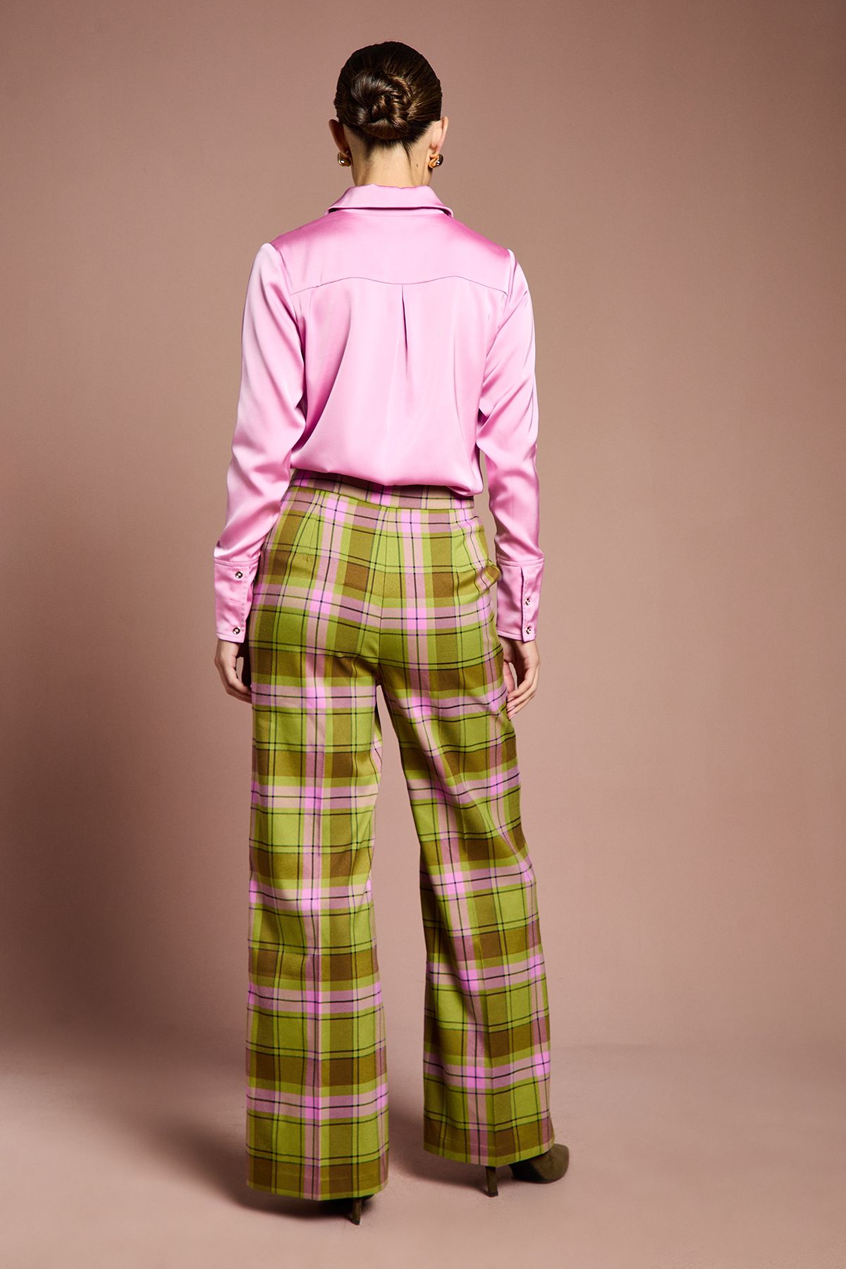 Coast Lisa Tan Check Formal Trouser Green image 3
