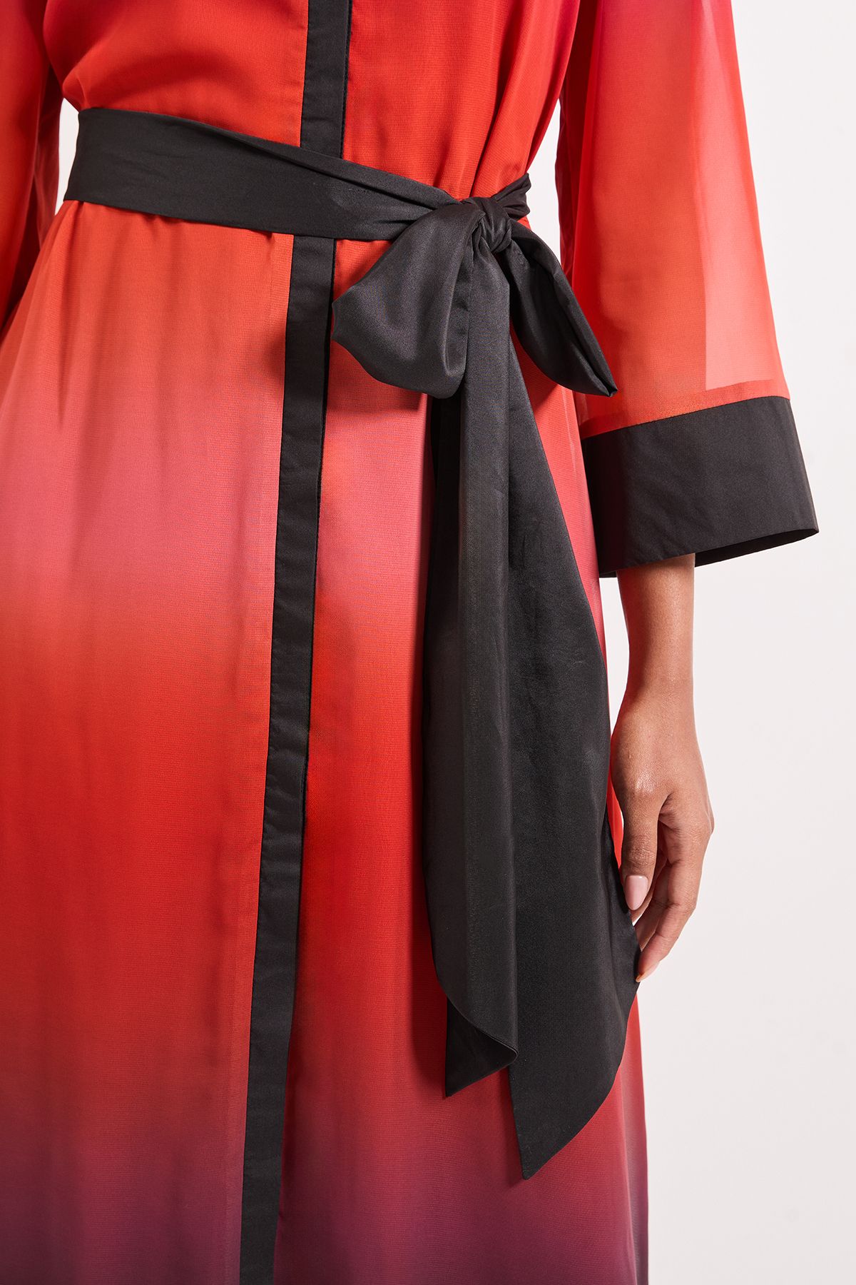 Principles Ombre Print Contrast Detail Shirt Dress Orange image 4