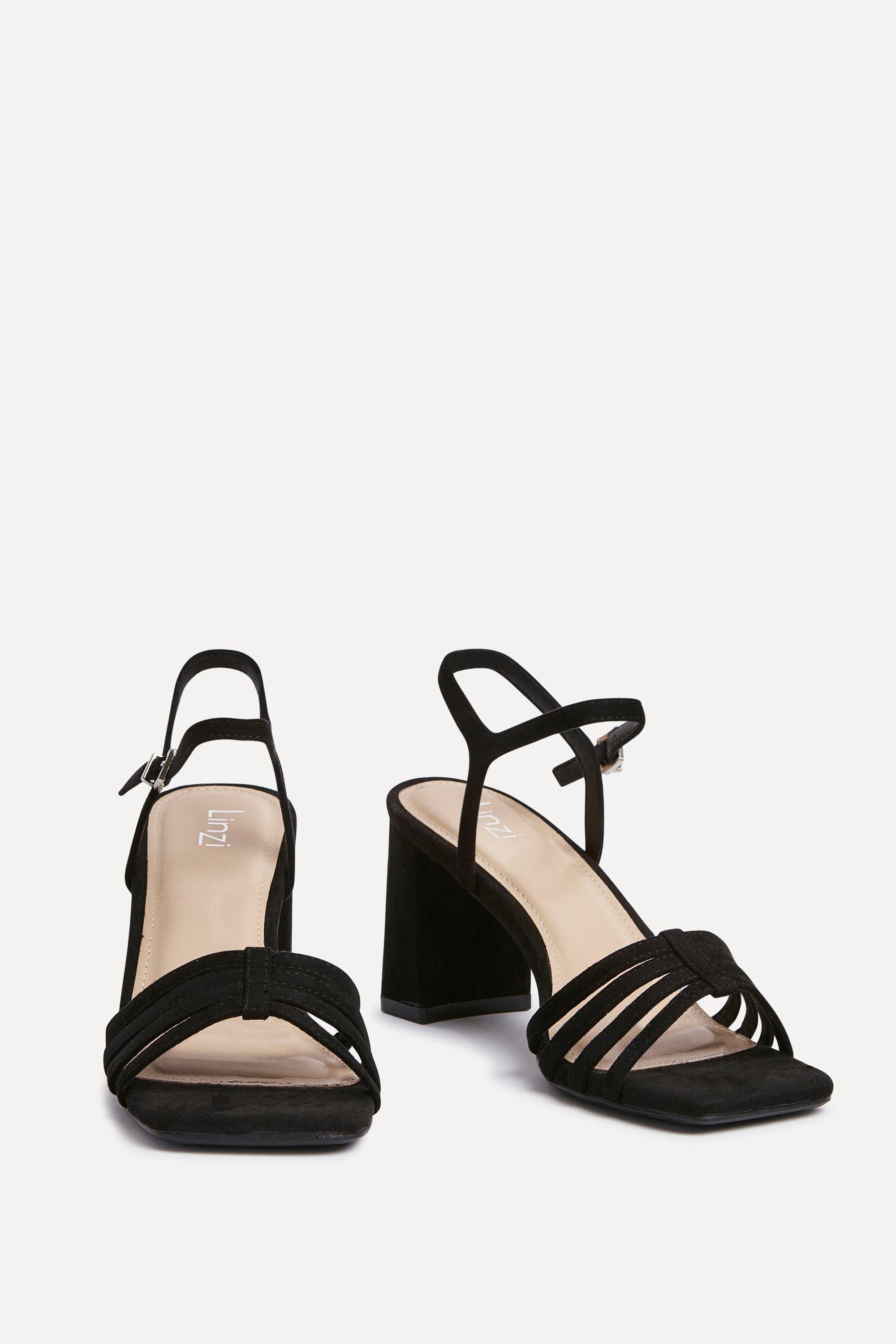 Linzi Annie Black Faux Suede Strappy Block Heel image 3