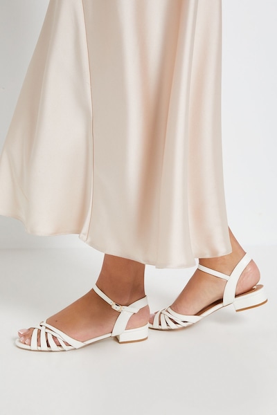 Dorothy Perkins Kathy Faux Leather Cross Strap Flat Sandals White