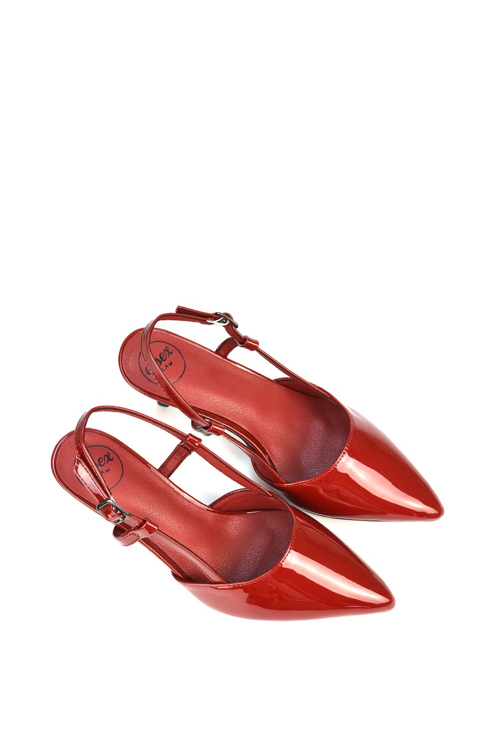 XY London 'Karla' Mid Heel Stilettos Pointed Toe Slingback Court Shoes image 6