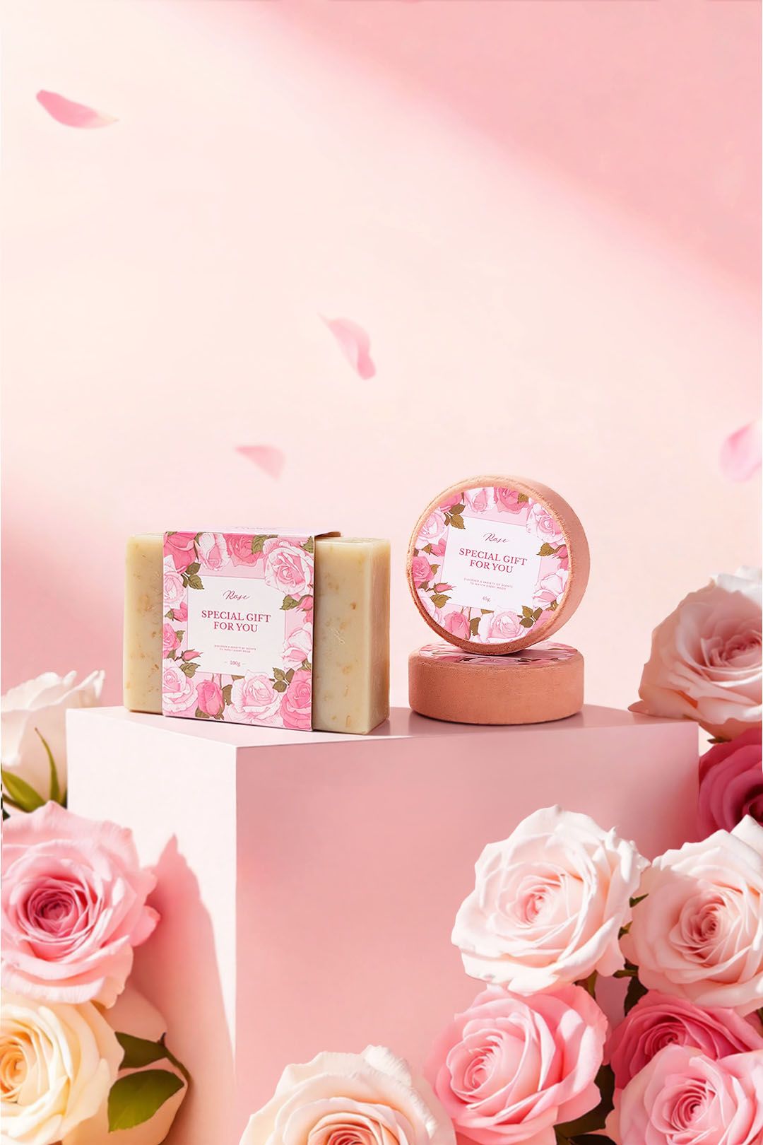 Living and Home Rose-Scented Spa Bath Gift Set image 3