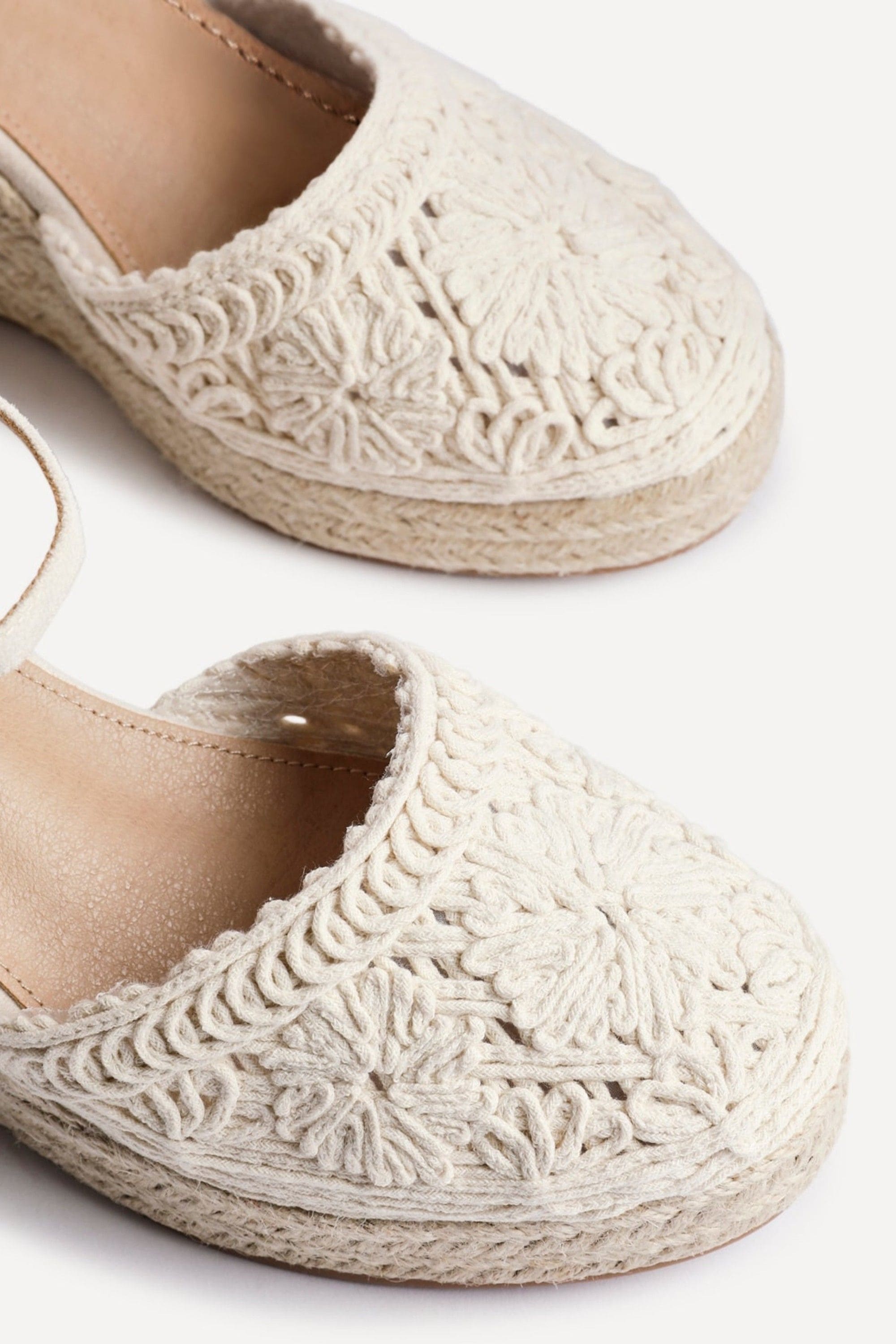 Linzi Mystic Beige Embroidered Closed-Toe Espadrille Wedge image 5