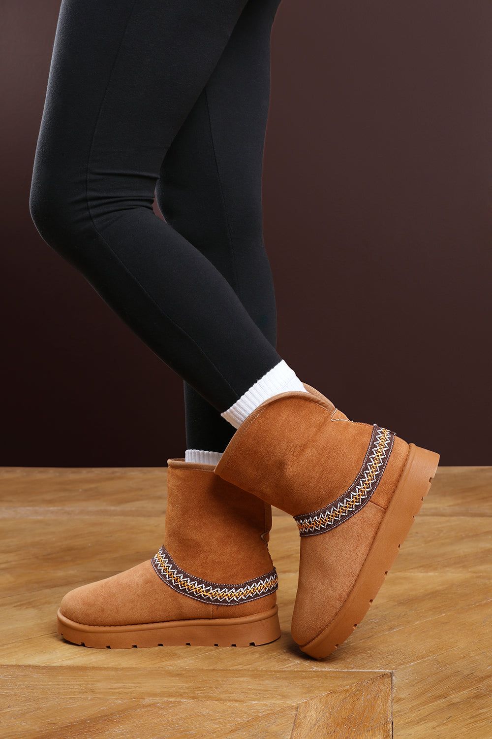 Where's That From 'Flora' Suede Flat Slippers with Embroidered Trim Detail image 11