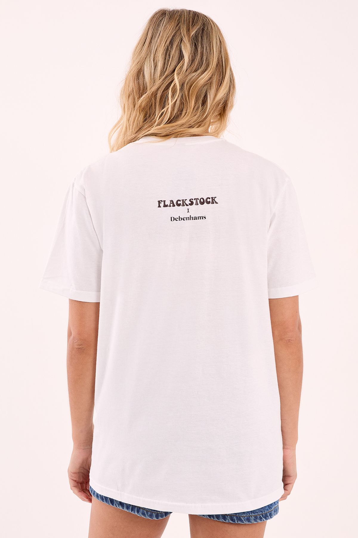 NastyGal Flackstock Festival Logo T-Shirt White image 3