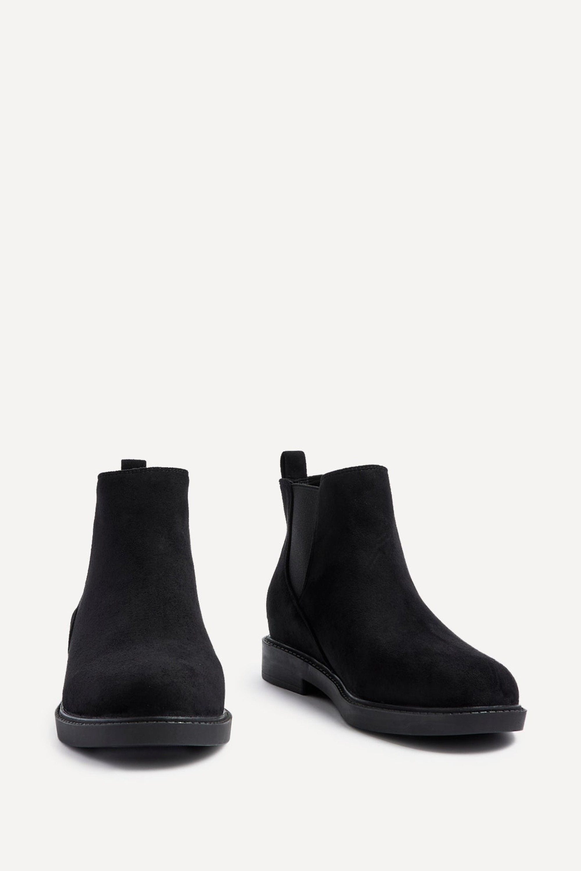 Linzi Fauna Wide Fit Black Faux Suede Classic Chelsea Boot image 3