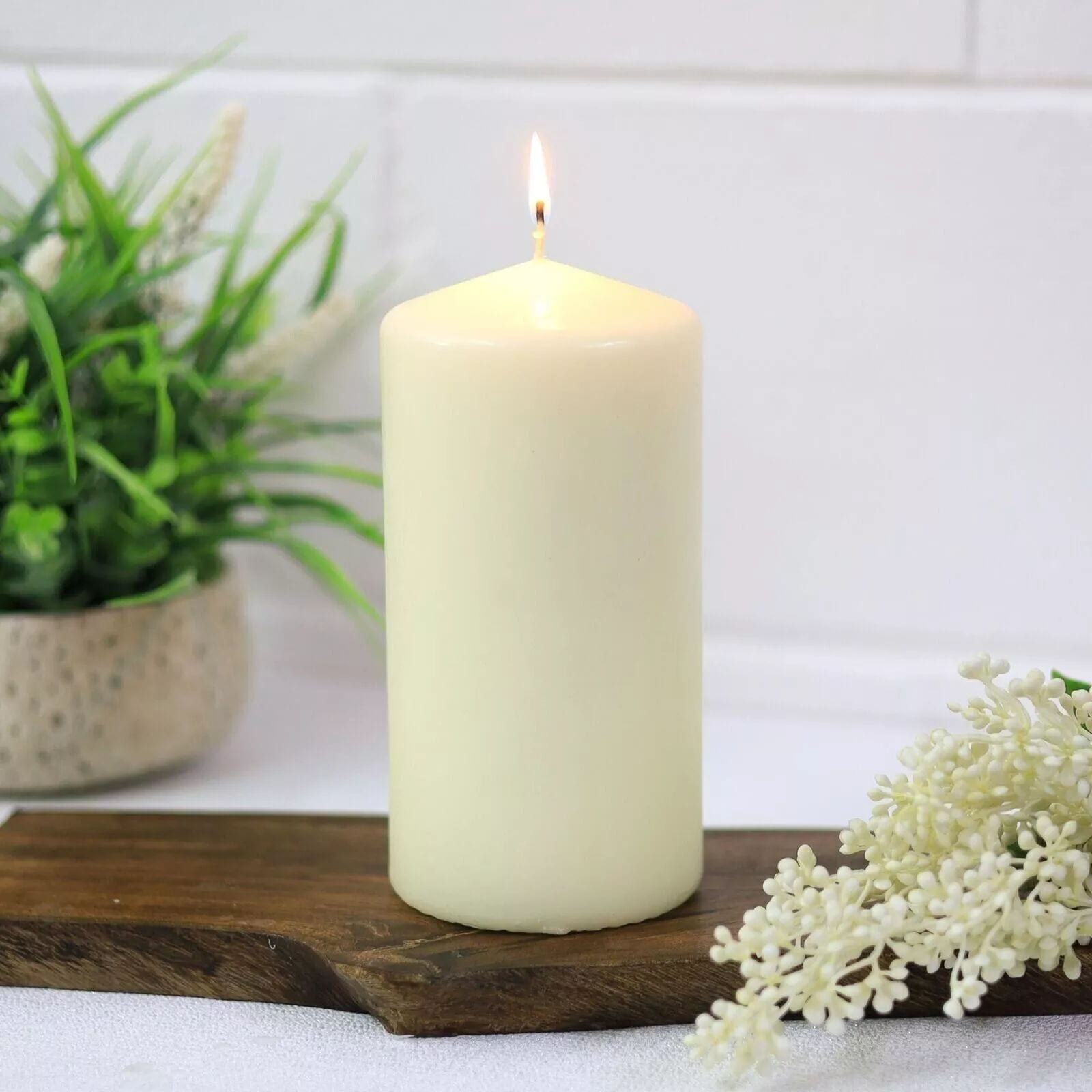 Marco Paul Ivory Large Pillar Candle Church Candle Unscented Candle 20cm image 1